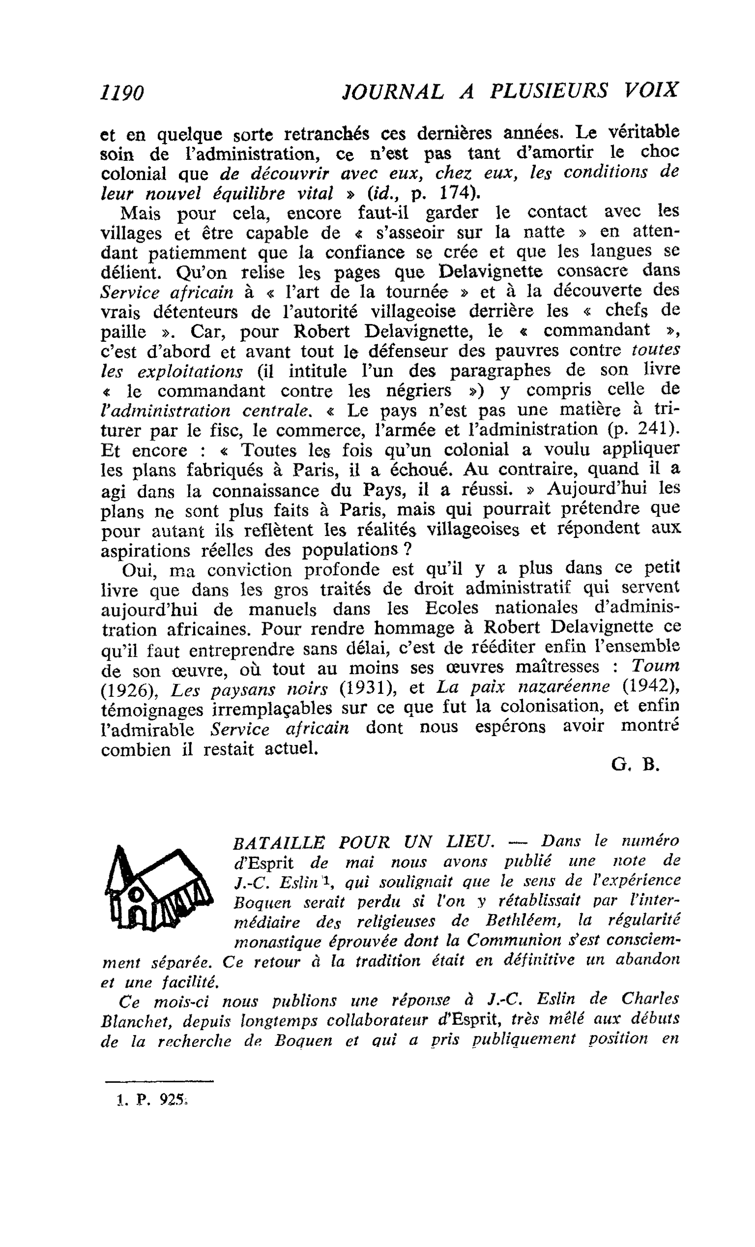 BATAILLE POUR UN LIEU