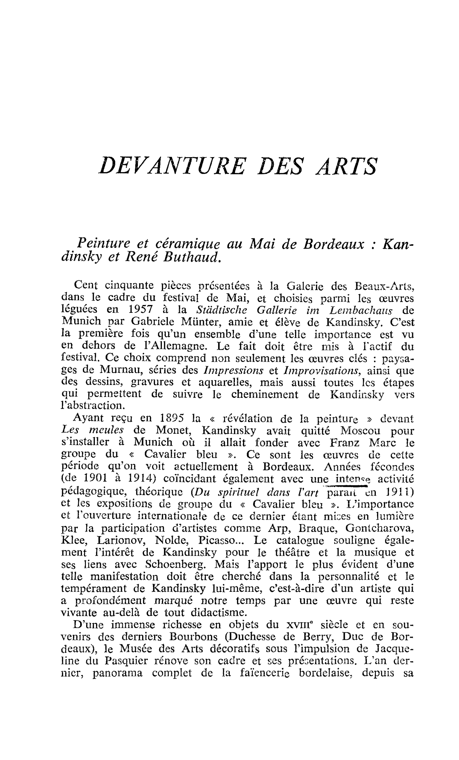 Peinture et céramique au Mai de Bordeaux : Kandinsky et René Buthaud