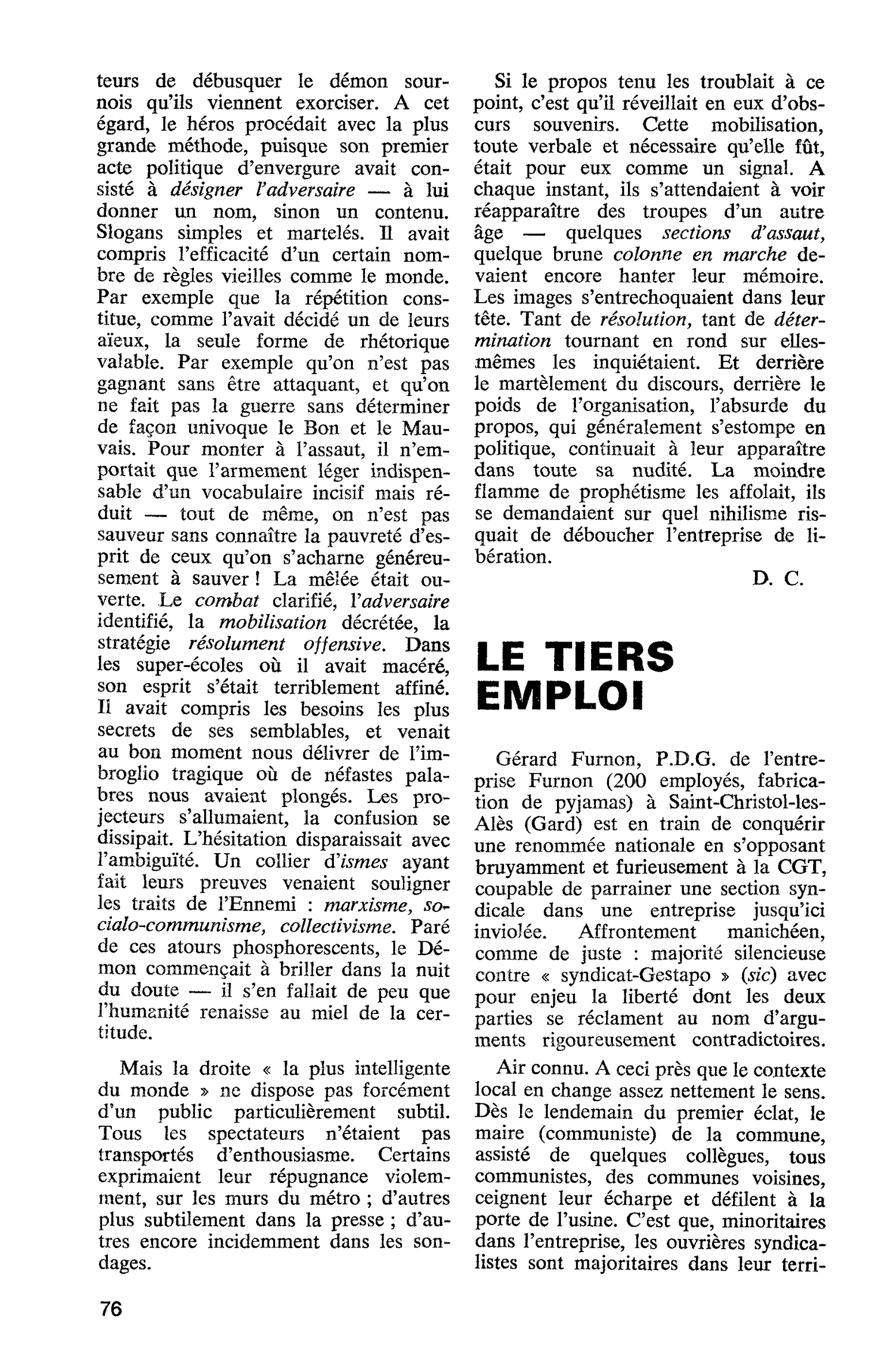 LE TIERS EMPLOI