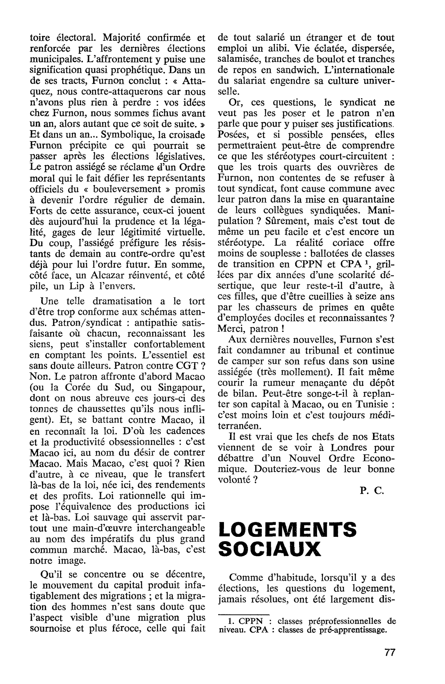 LOGEMENTS SOCIAUX