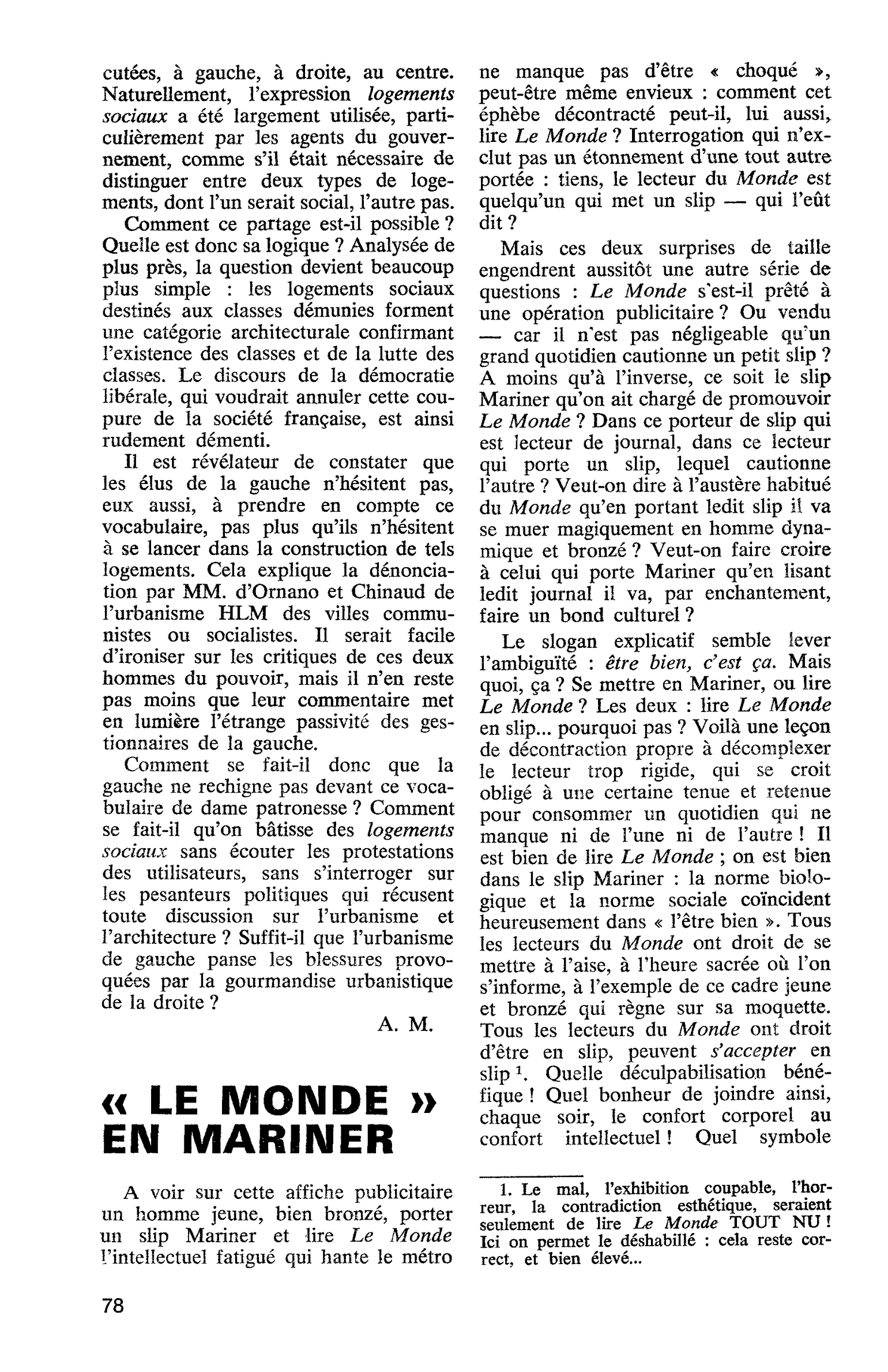 « LE MONDE » EN MARINER