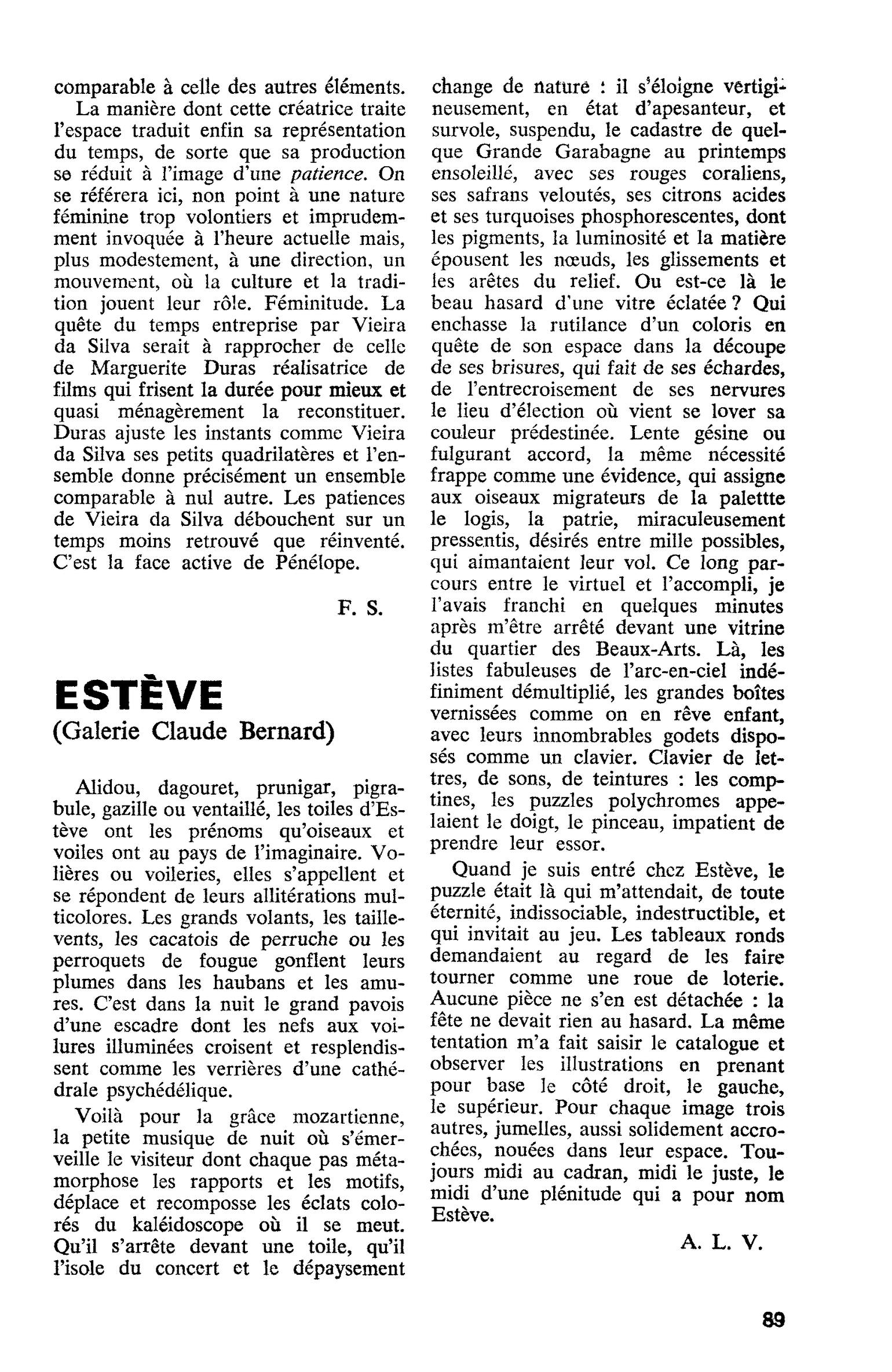 ESTÈVE. (Galerie Claude Bernard)