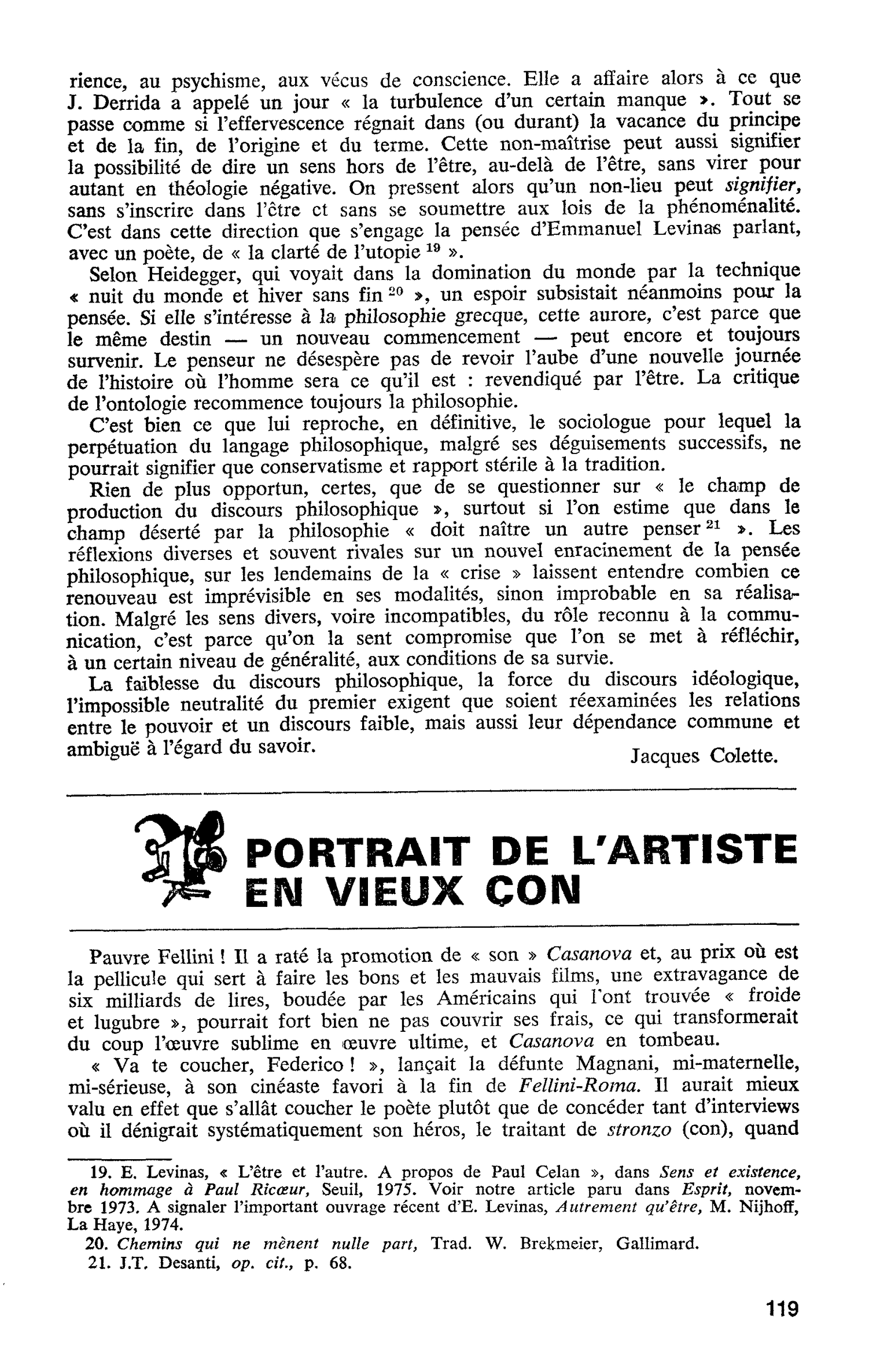 PORTRAIT DE L’ARTISTE EN VIEUX CON