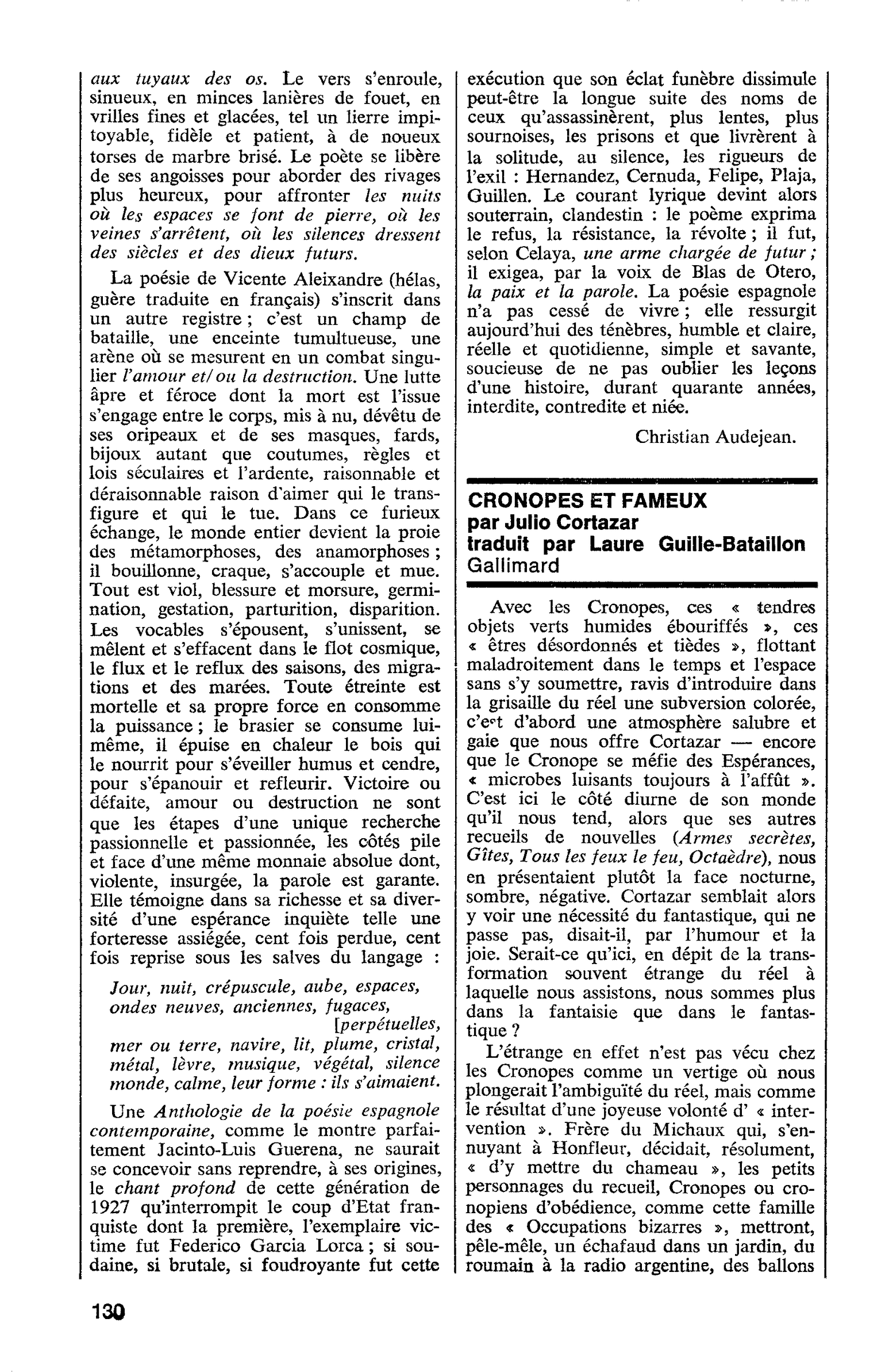 CRONOPES ET FAMEUX par Julio Cortazar