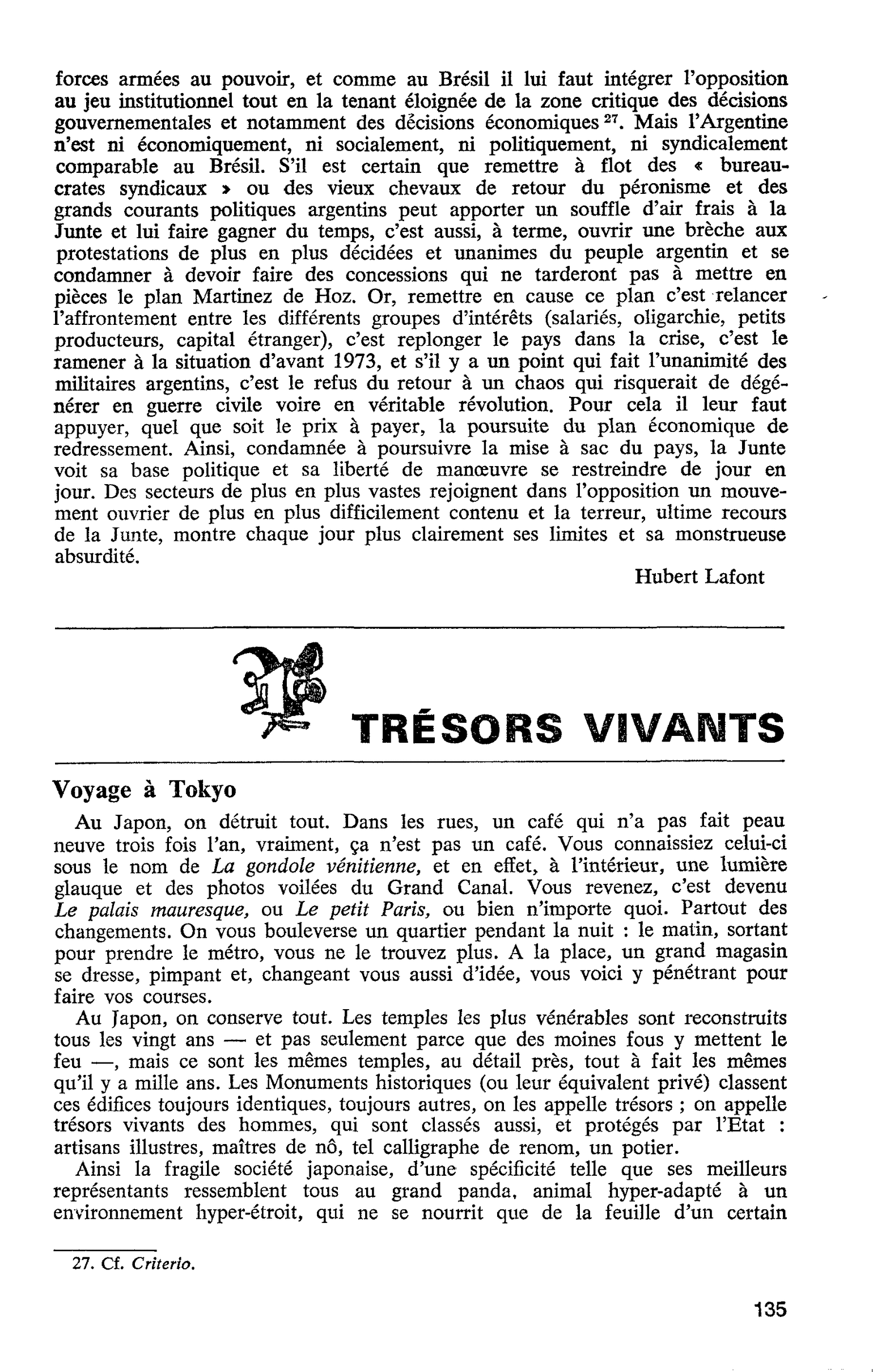TRÉSORS VIVANTS