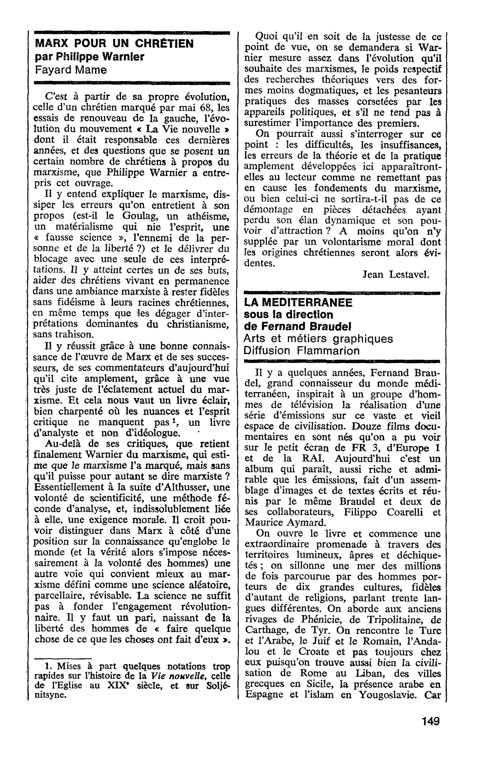 LA MEDITERRANEE sous la direction de Fernand Braudel