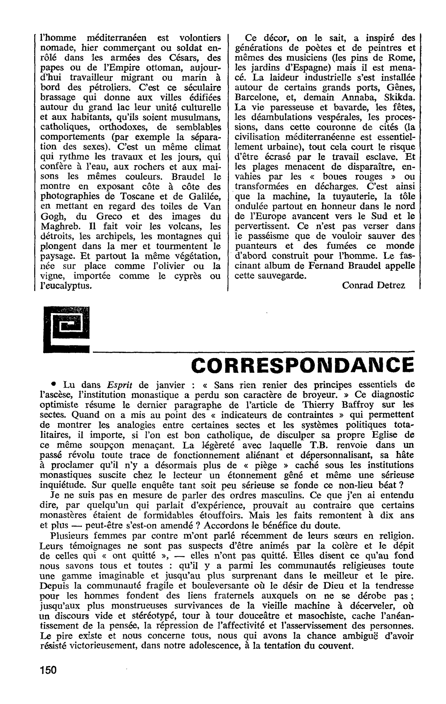 Correspondance
