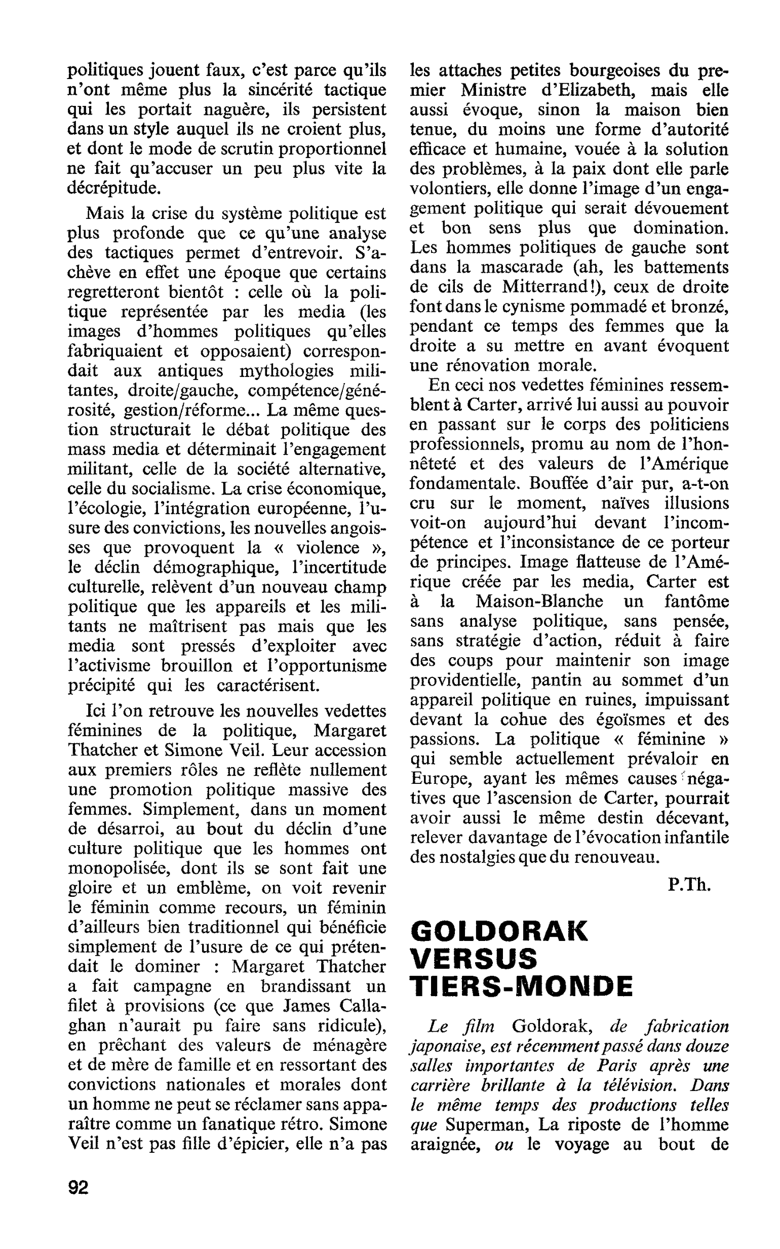 GOLDORAK VERSUS TIERS-MONDE