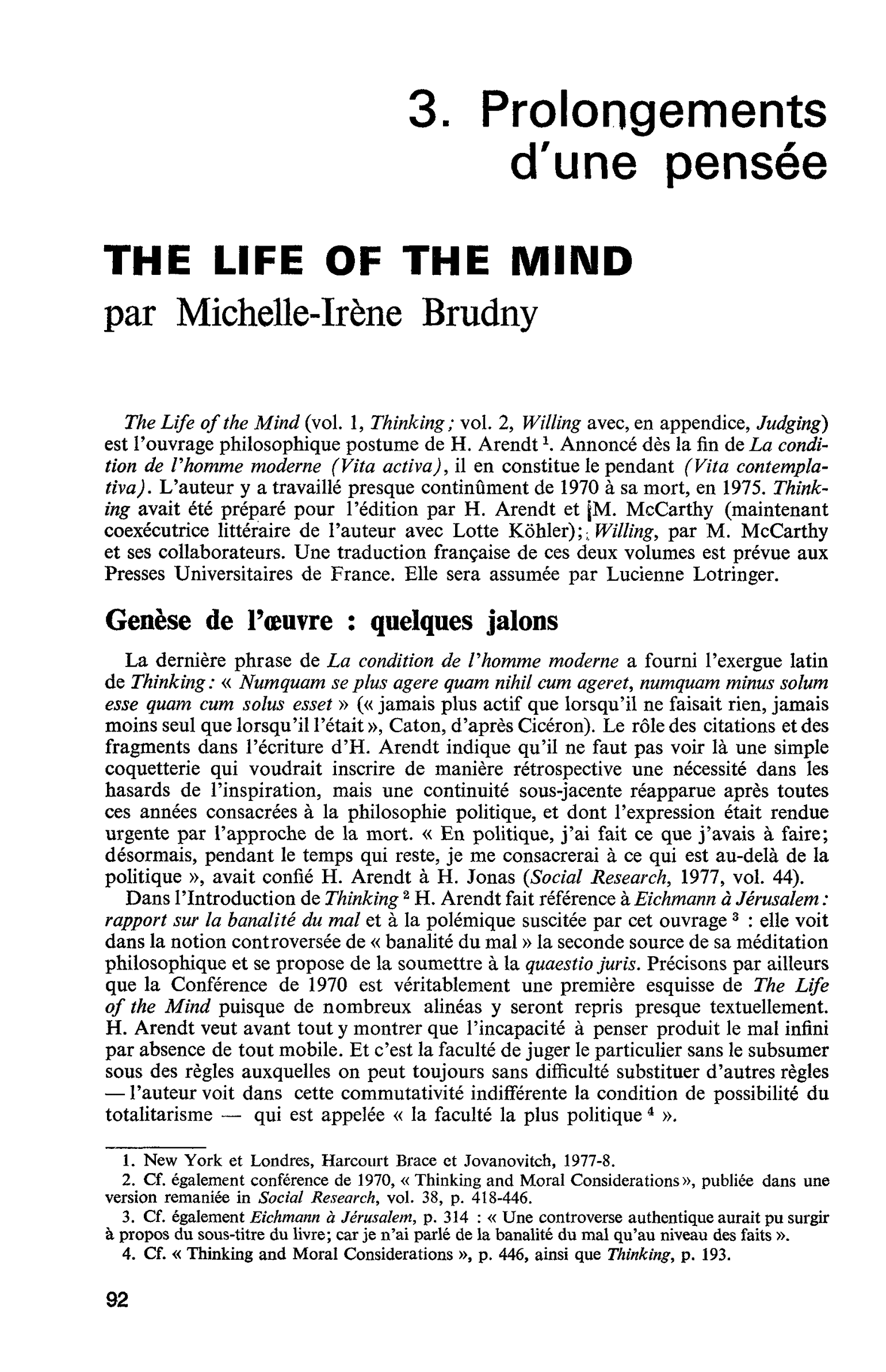 THE LIFE OF THE MIND