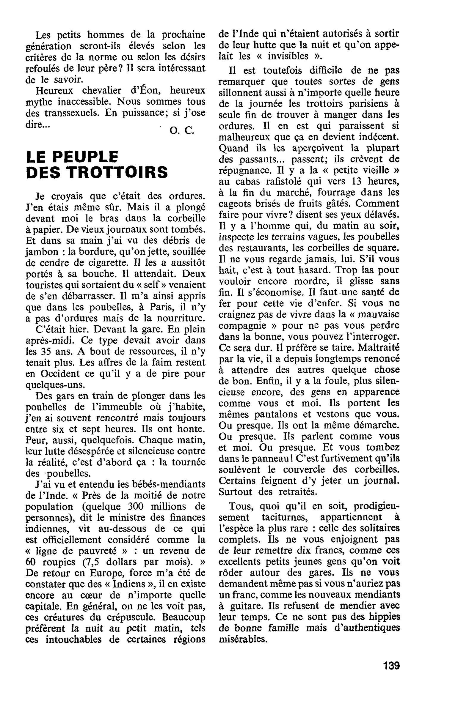 LE PEUPLE DES TROTTOIRS