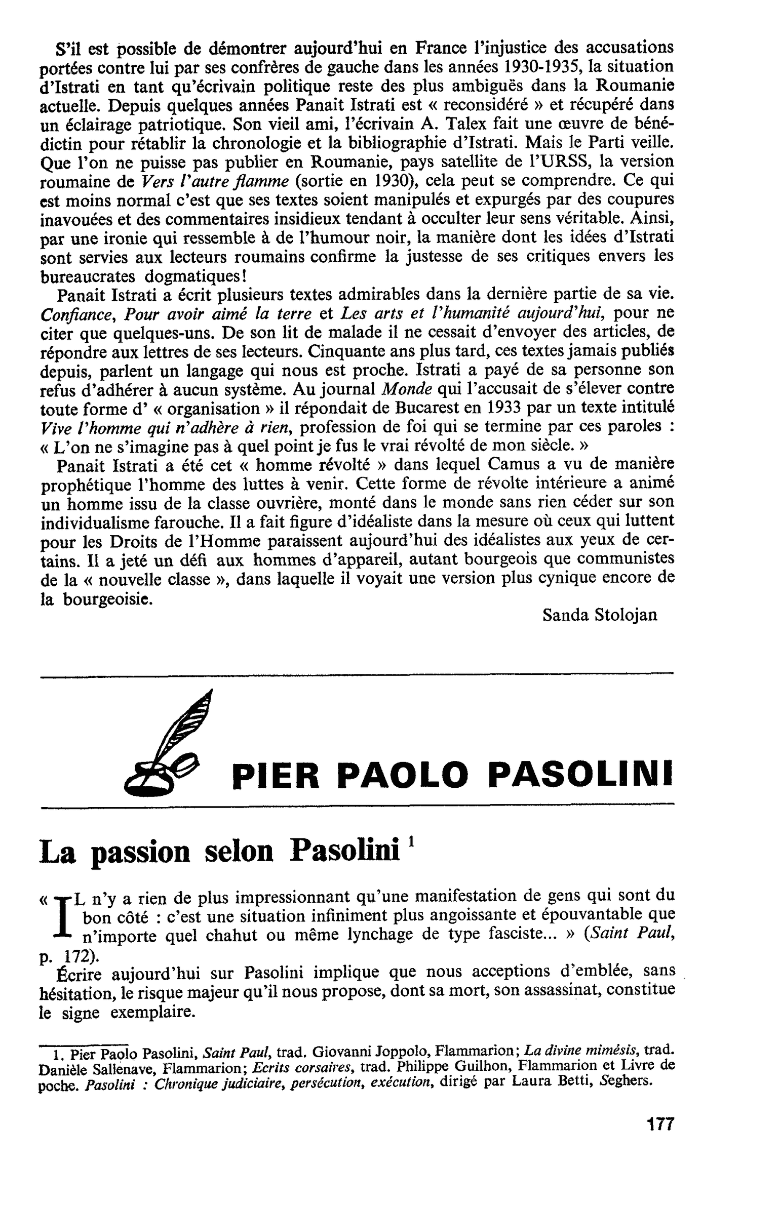 PIER PAOLO PASOLINI. La passion selon Pasolini
