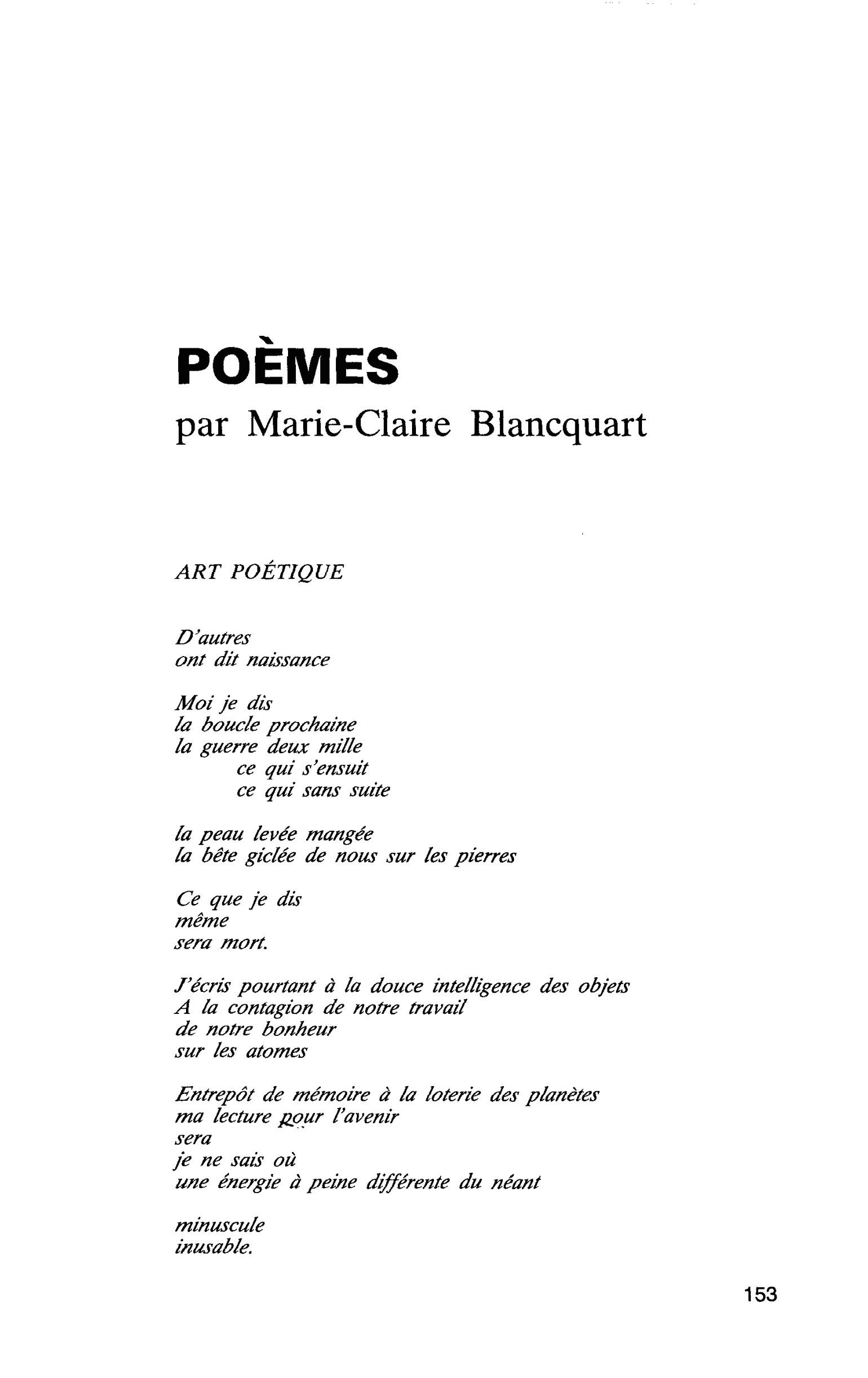 POÈMES