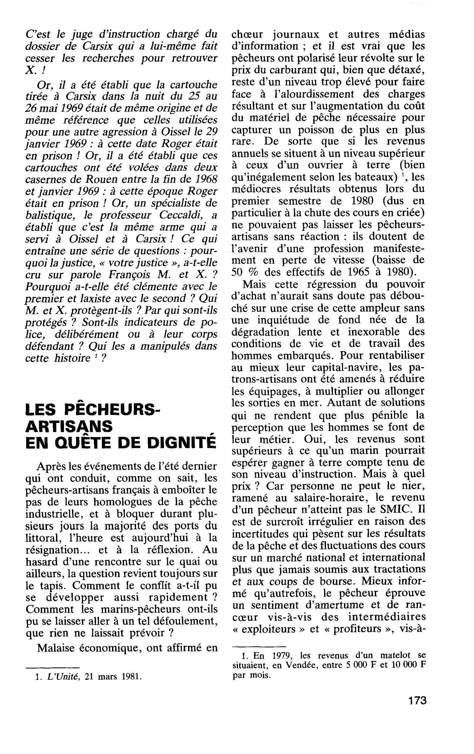LES PÊCHEURS- ARTISANS EN QUÊTE DE DIGNITÉ