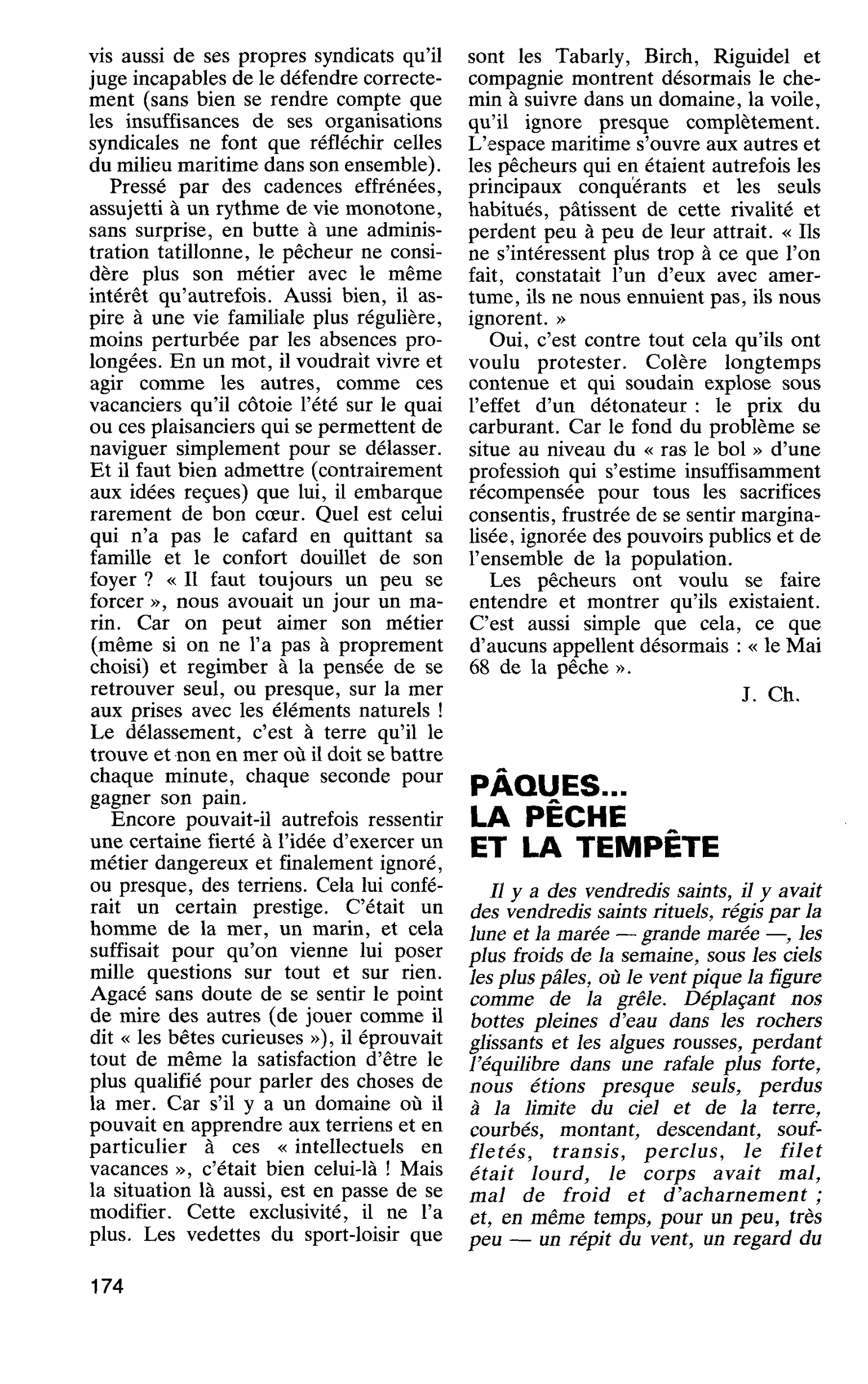 PÂQUES… LA PÊCHE ET LA TEMPÊTE