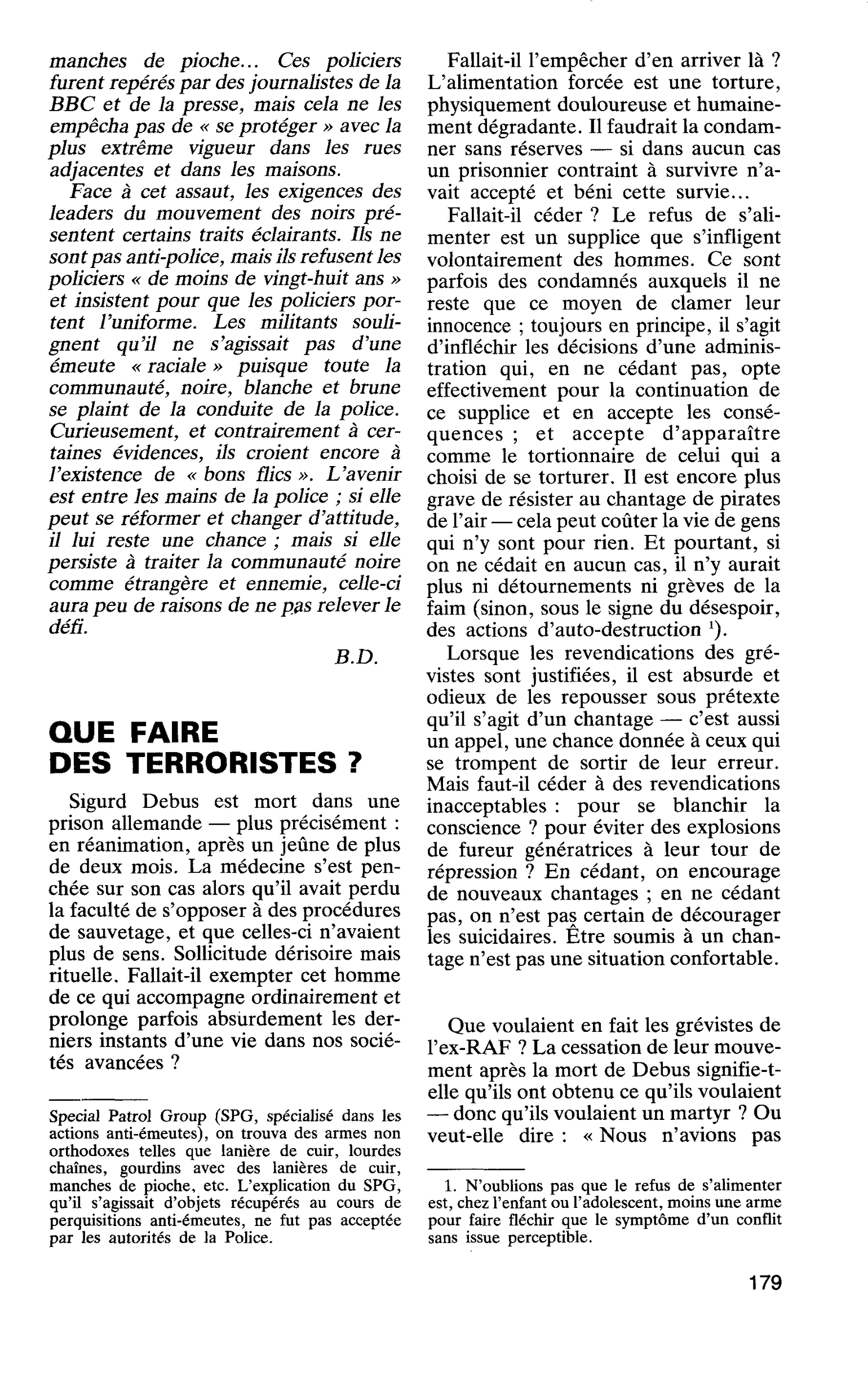 QUE FAIRE DES TERRORISTES ?
