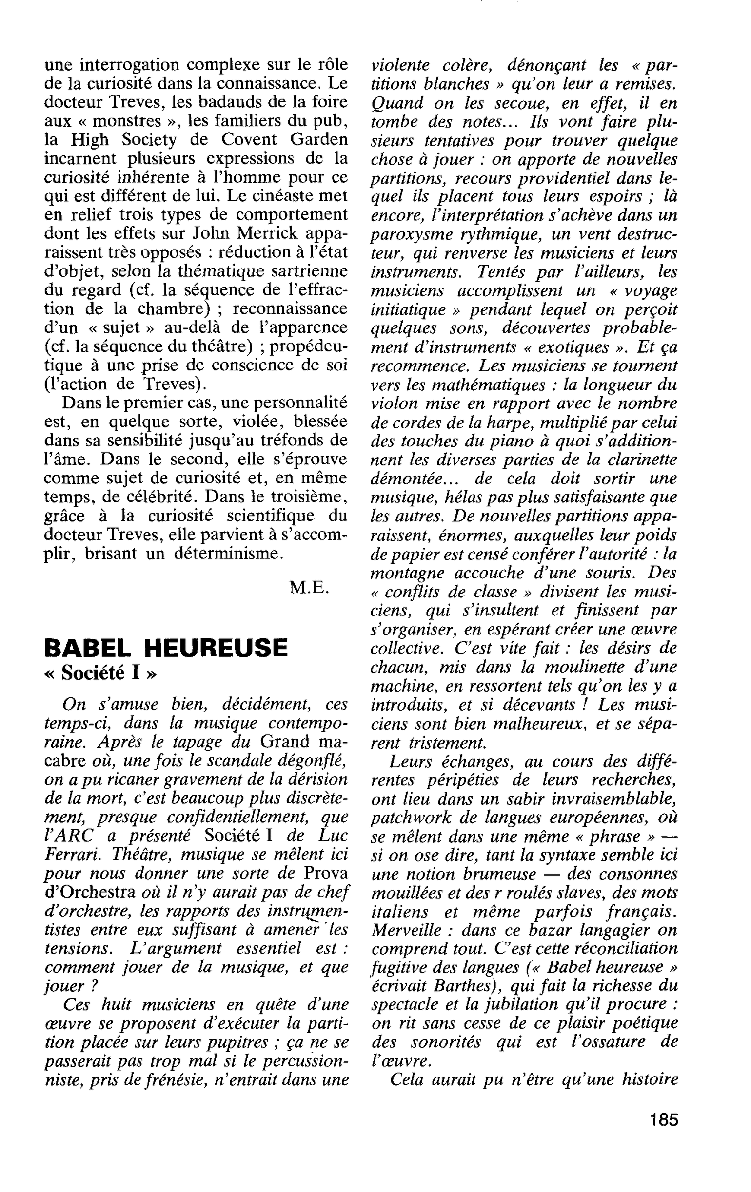 BABEL HEUREUSE « Société I »