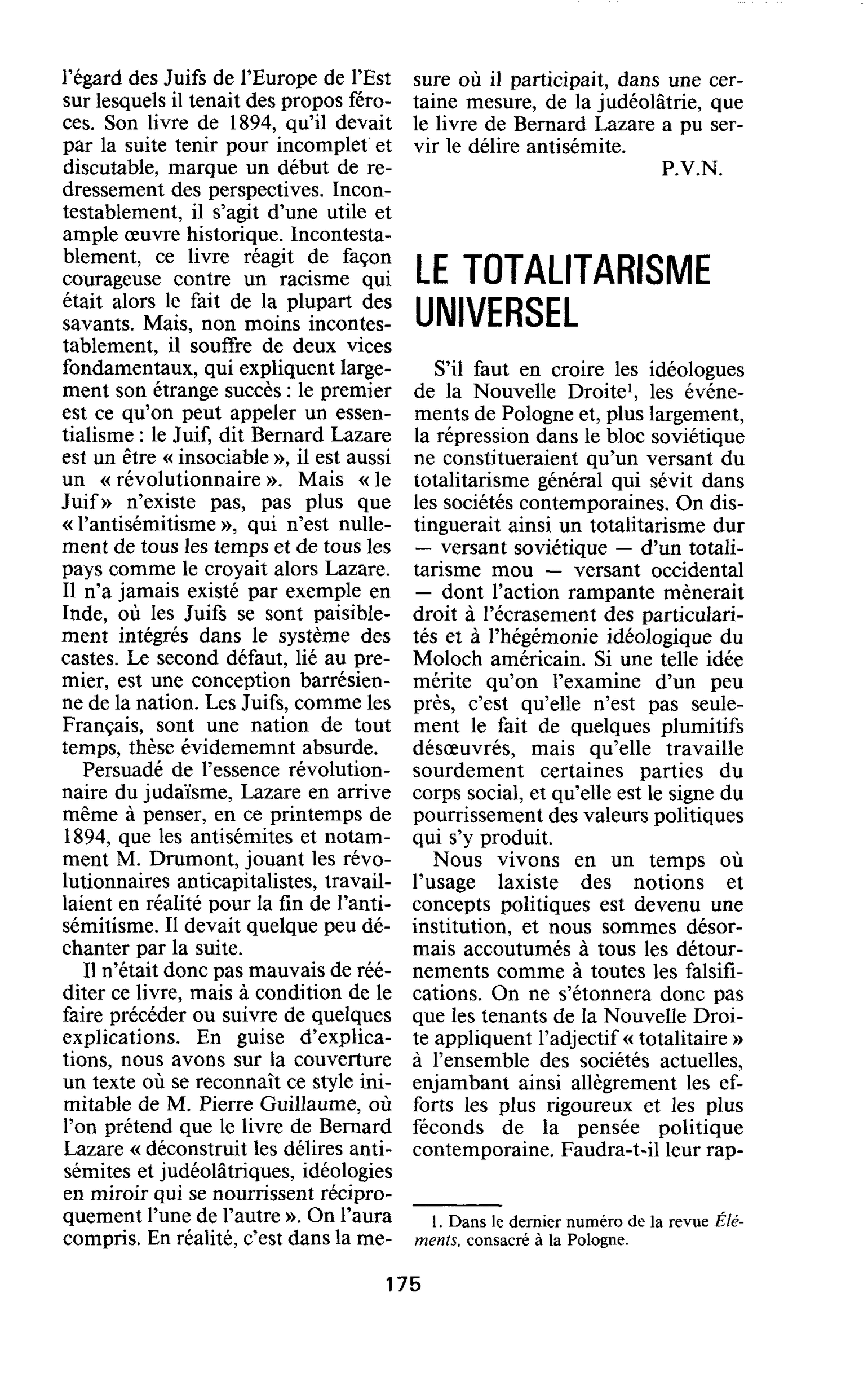 LE TOTALITARISME UNIVERSEL