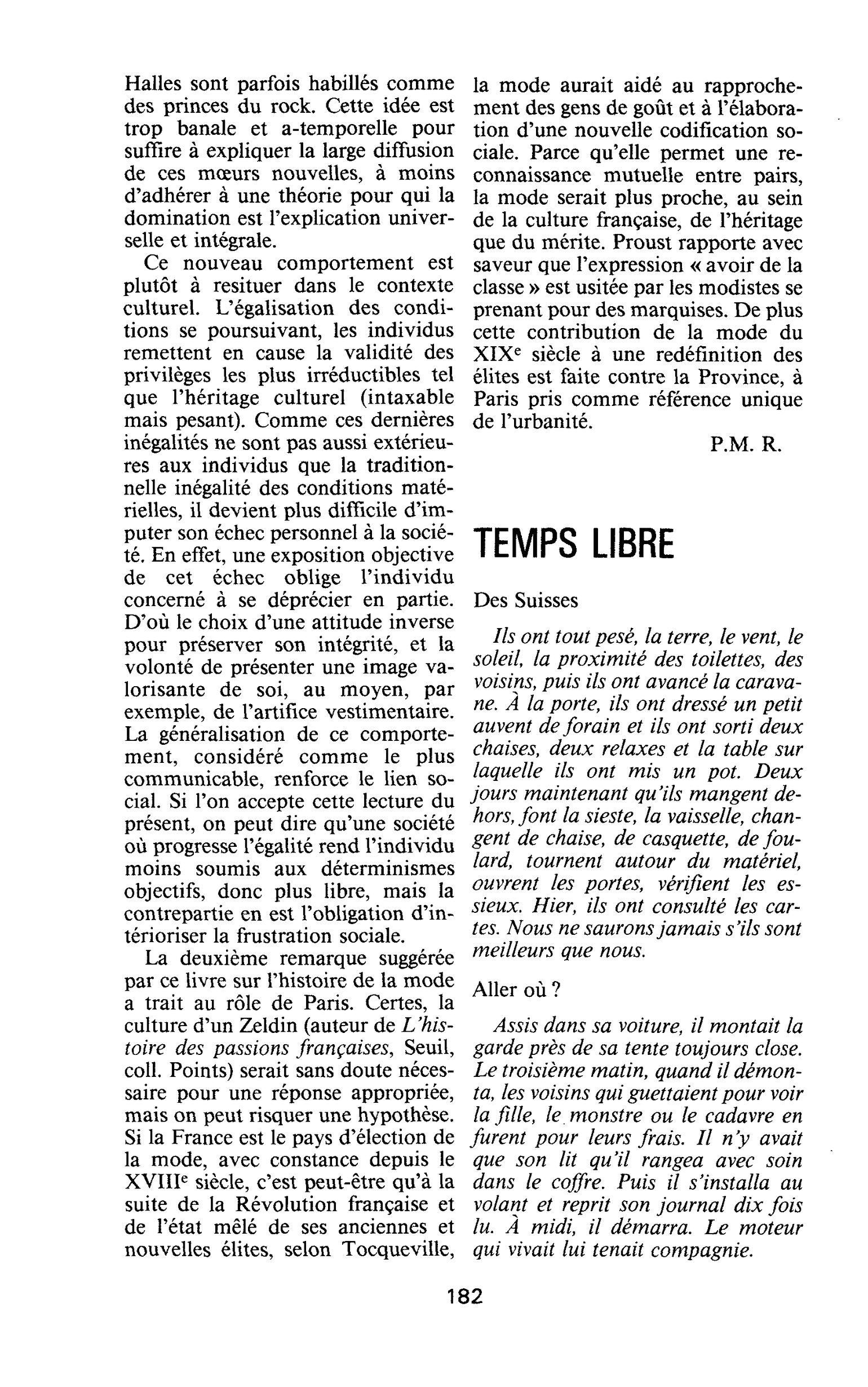 TEMPS LIBRE
