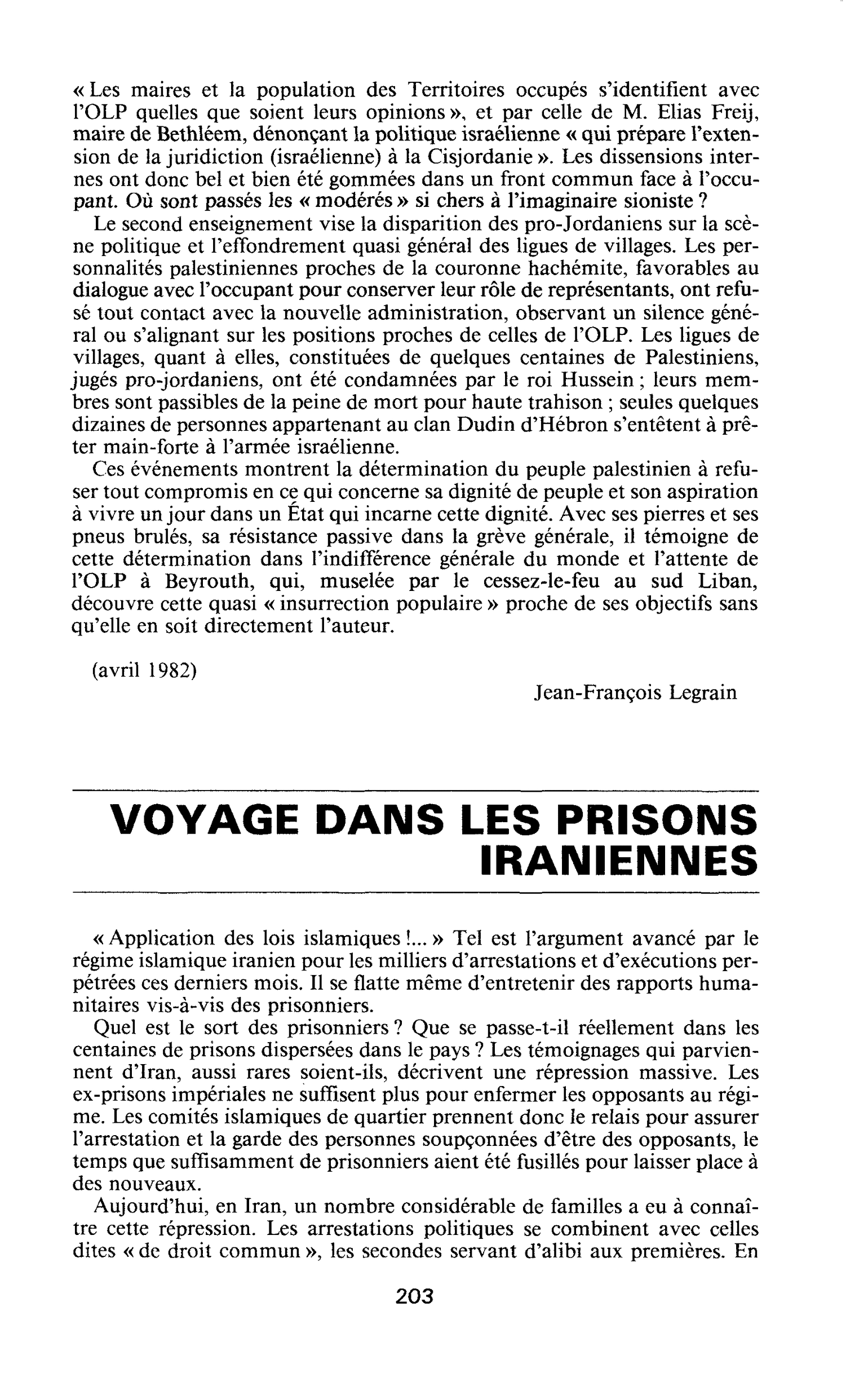 VOYAGE DANS LES PRISONS IRANIENNES