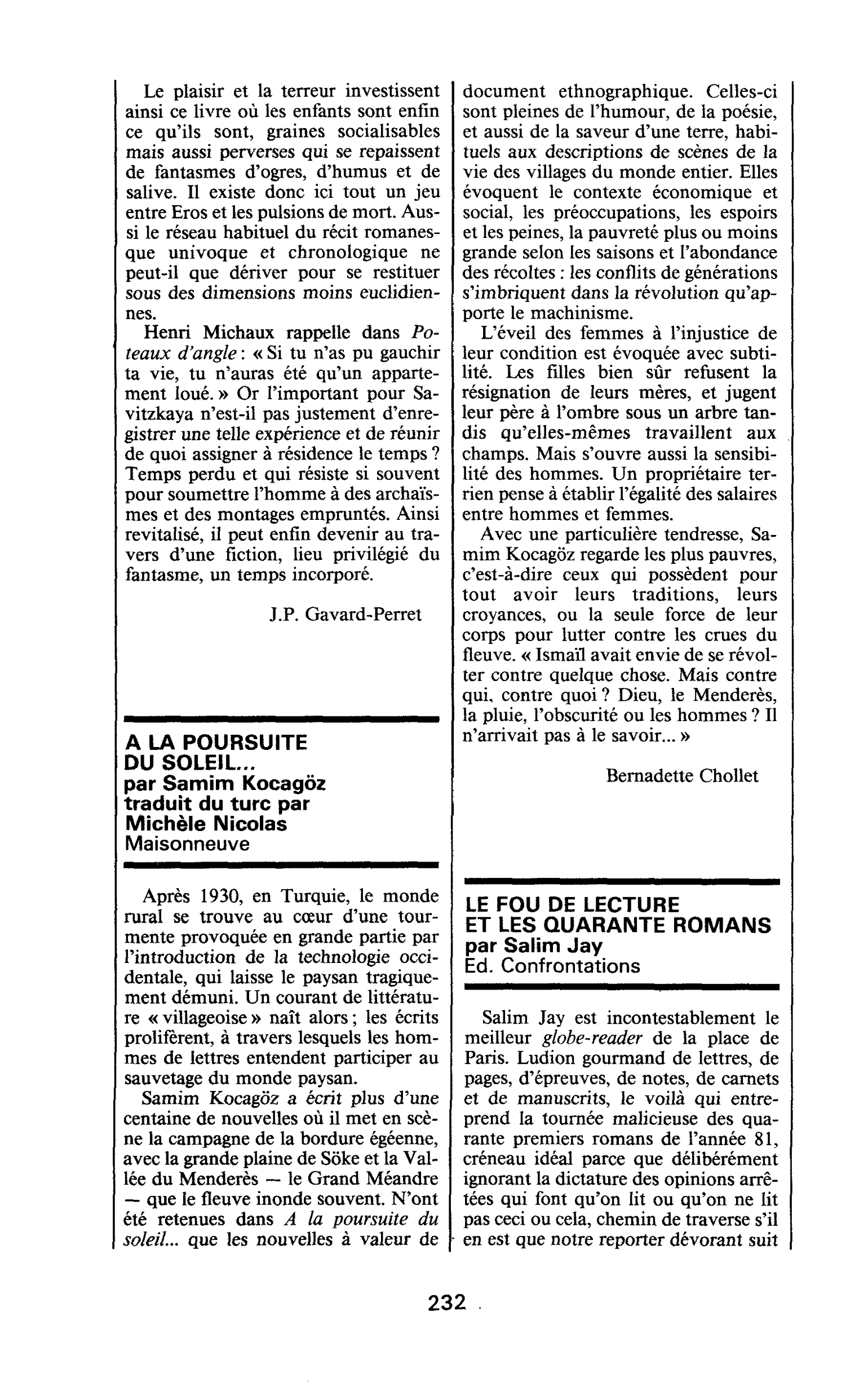LE FOU DE LECTURE ET LES QUARANTE ROMANS par Salim Jay