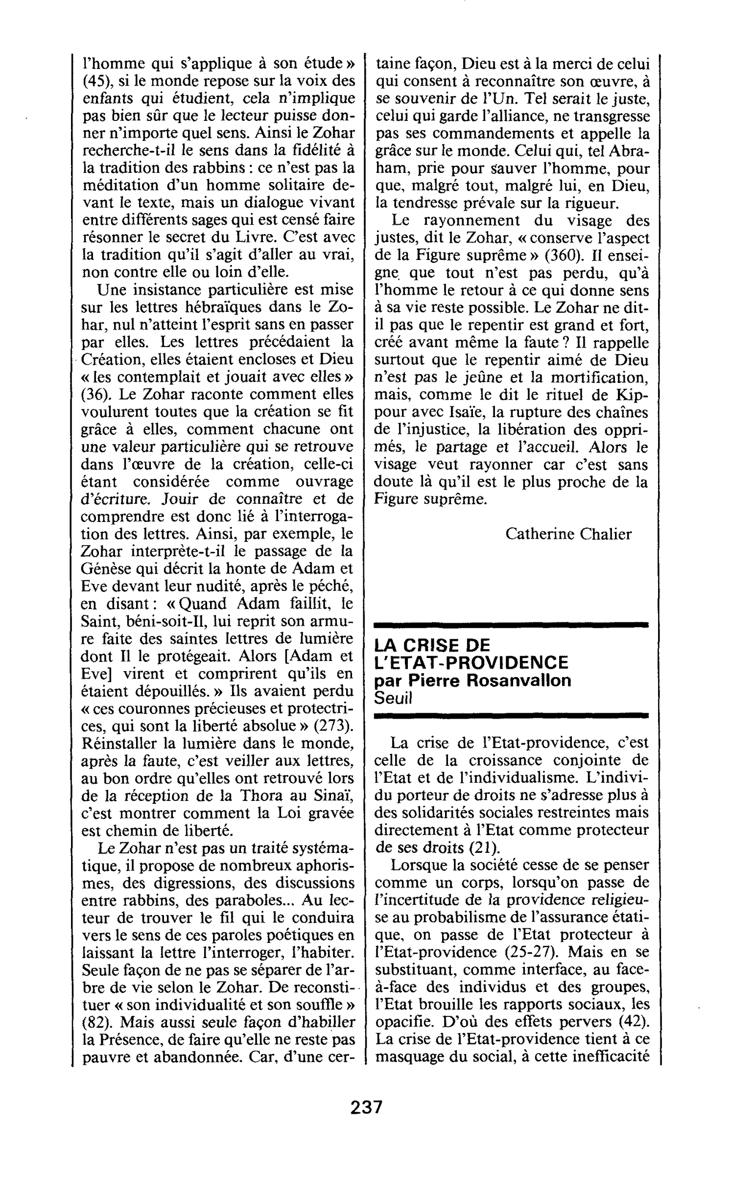 LA CRISE DE L’ETAT-PROVIDENCE par Pierre Rosanvallon
