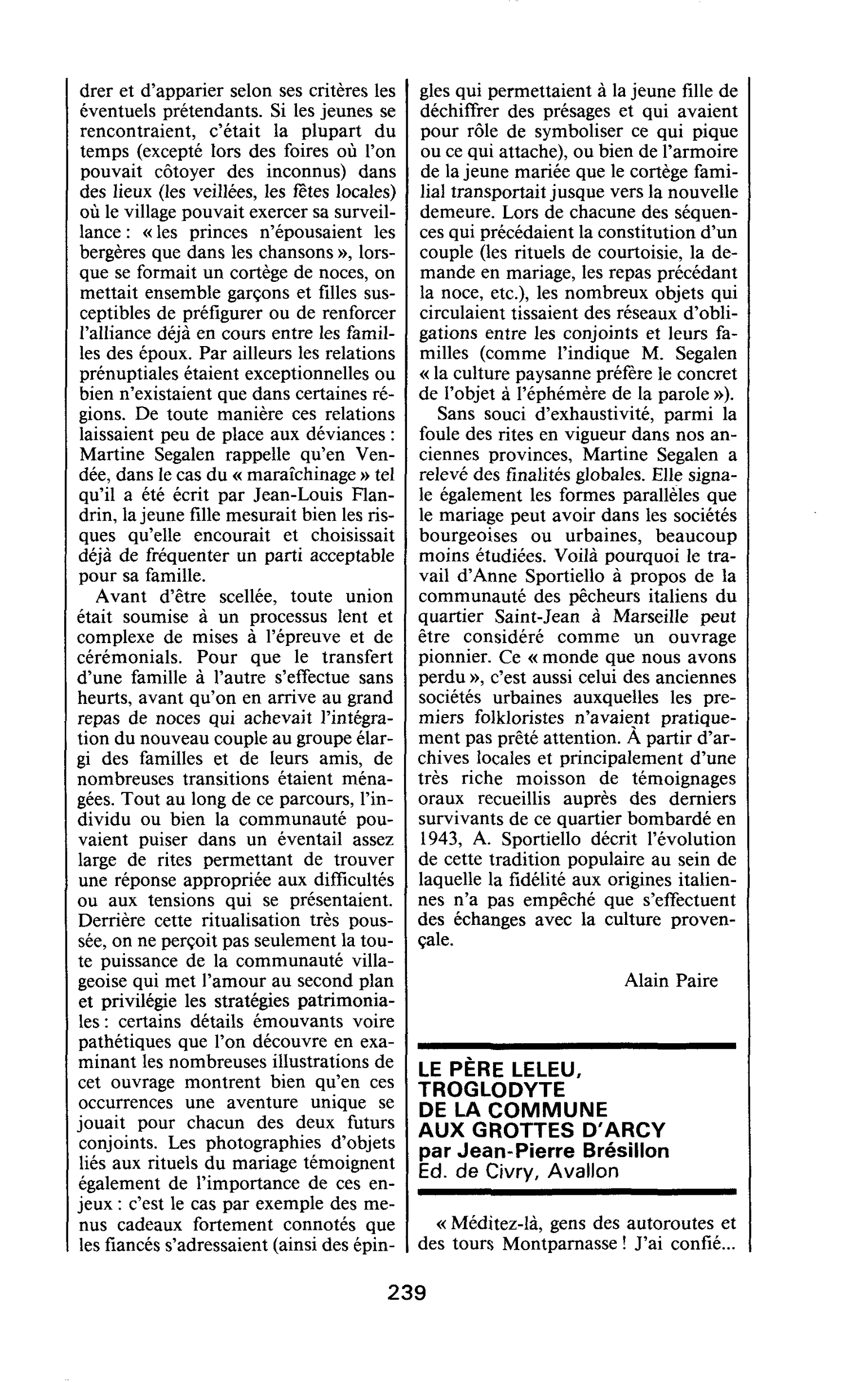 LE PÈRE LELEU, TROGLODYTE DE LA COMMUNE AUX GROTTES D’ARCY par Jean-Pierre Brésillon