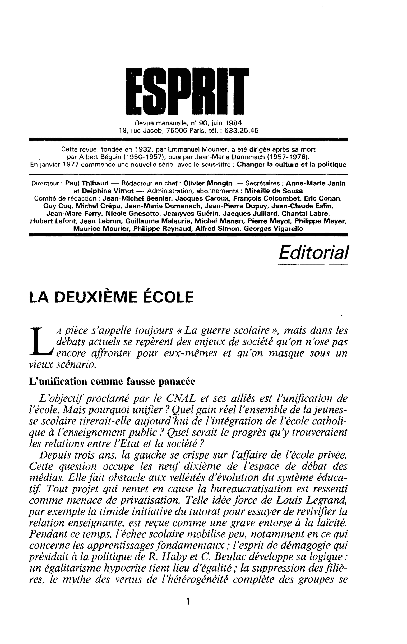 LA DEUXIÈME ECOLE