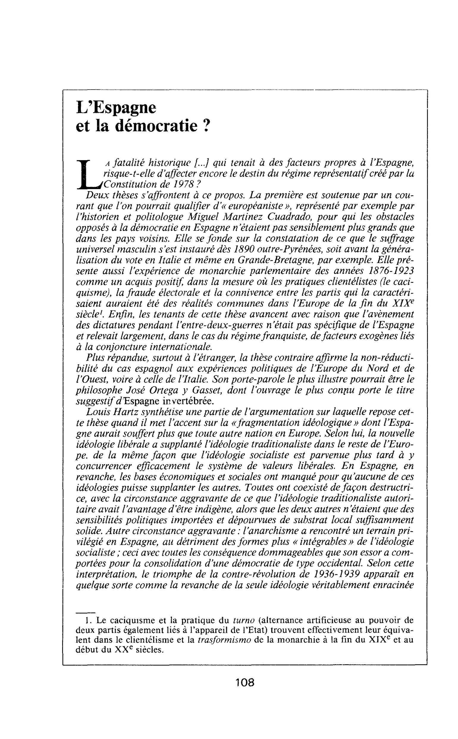 L’Espagne et la démocratie ?