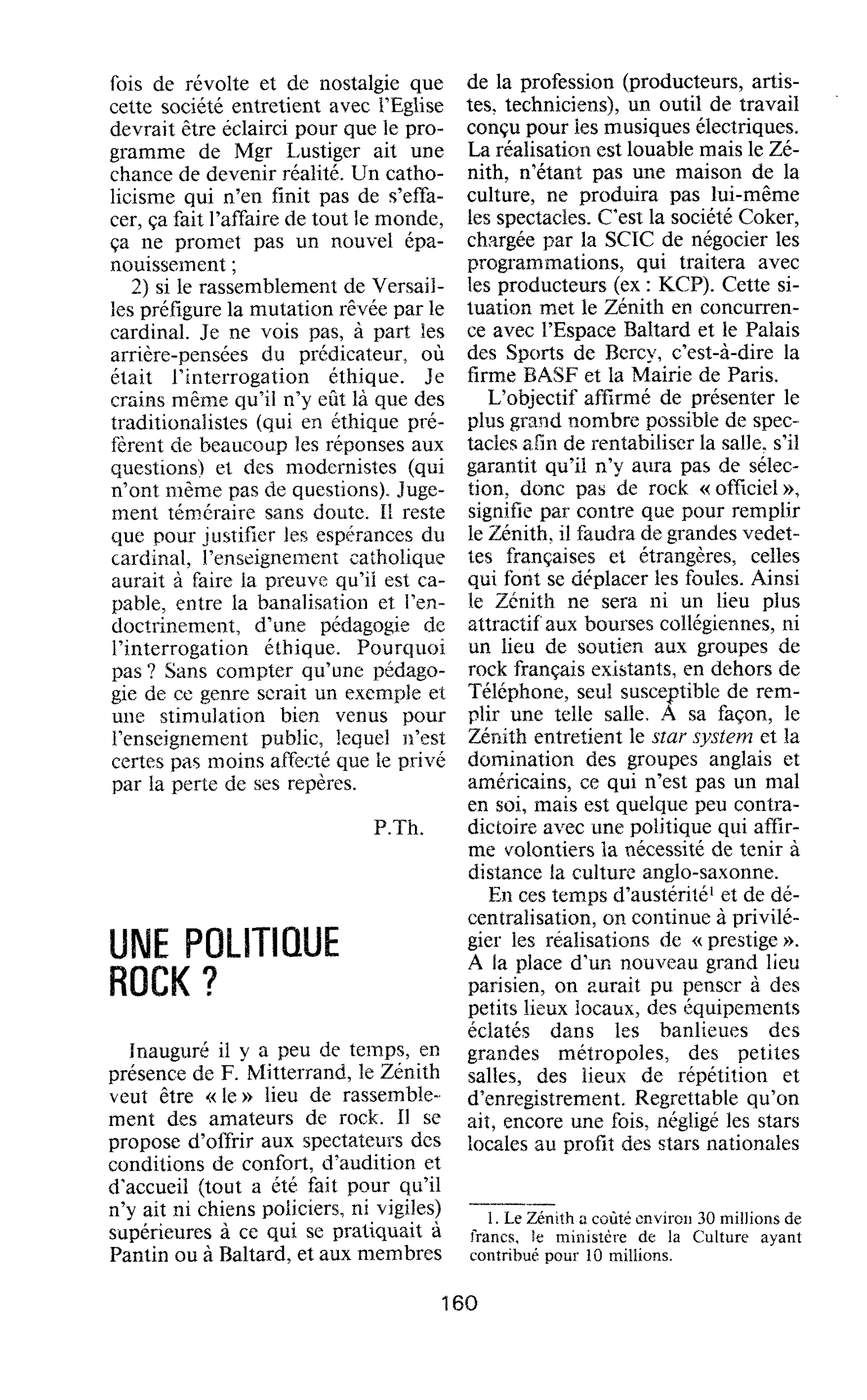 UNE POLITIQUE ROCK ?