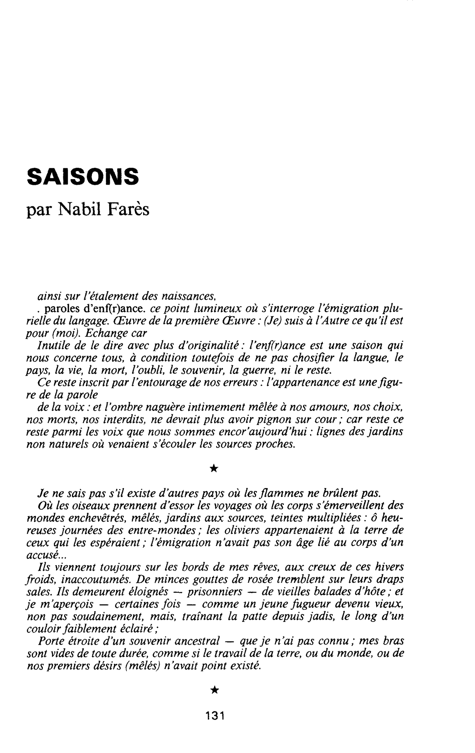 SAISONS