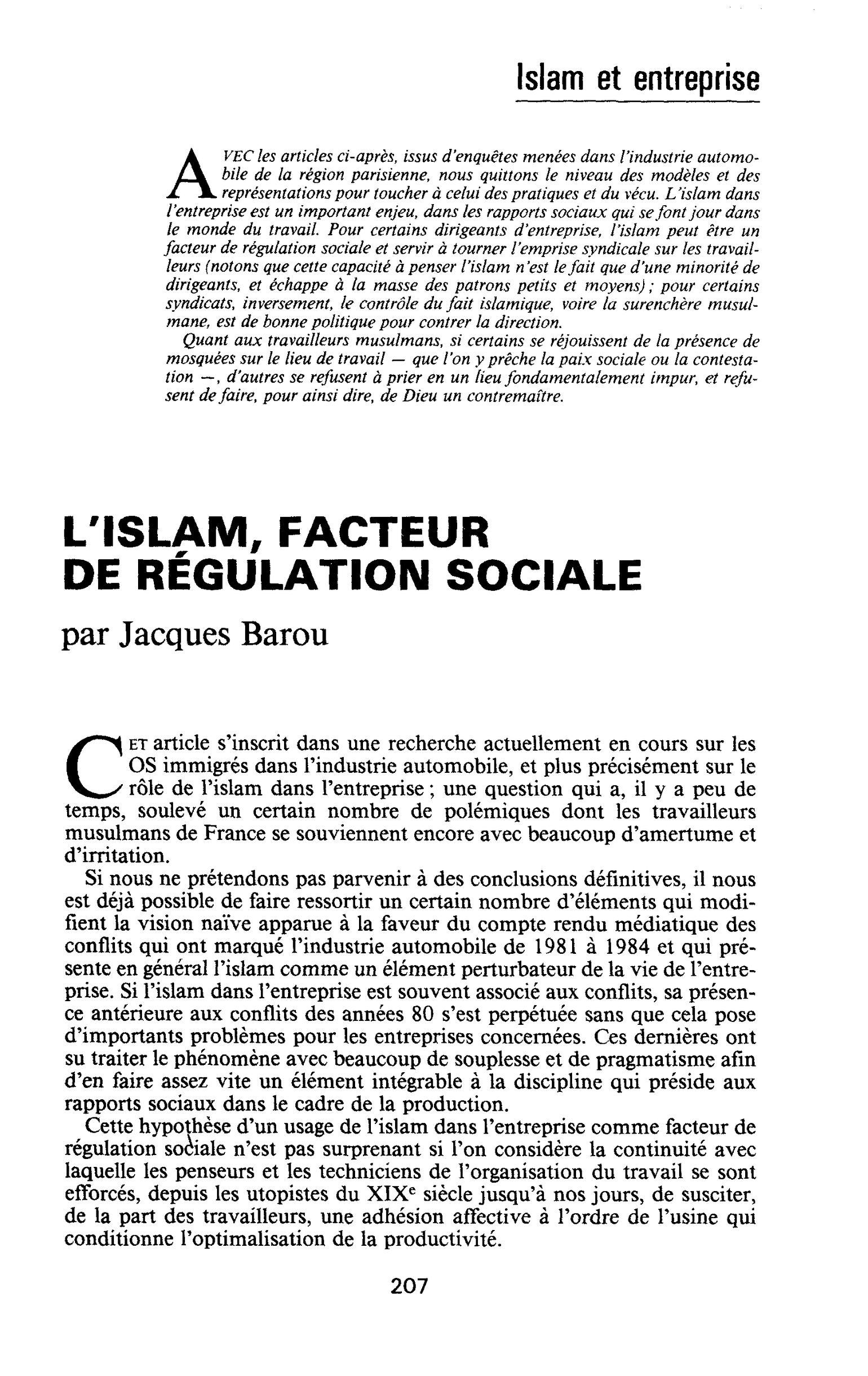 Islam et entreprise