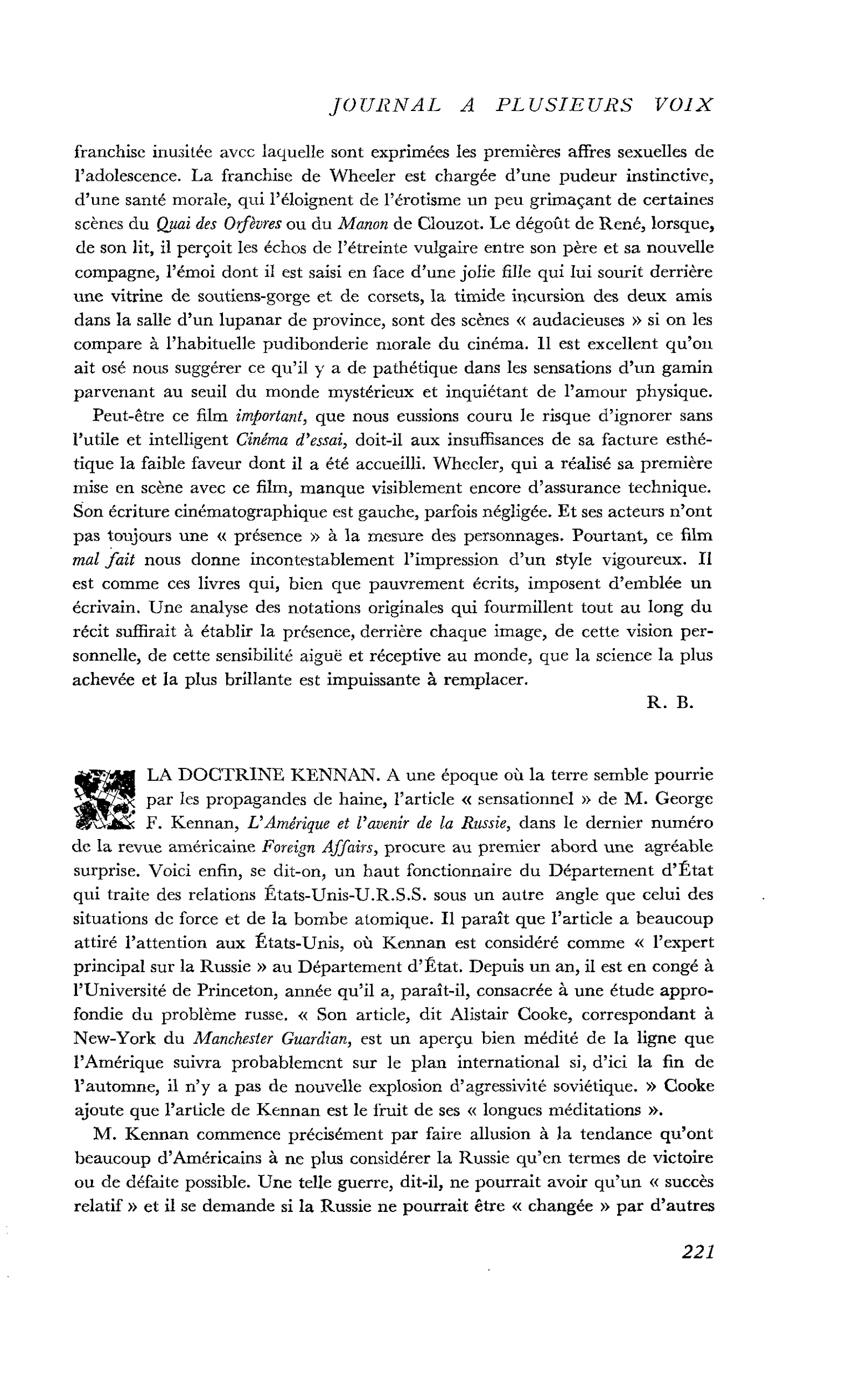 LA DOCTRINE KENNAN
