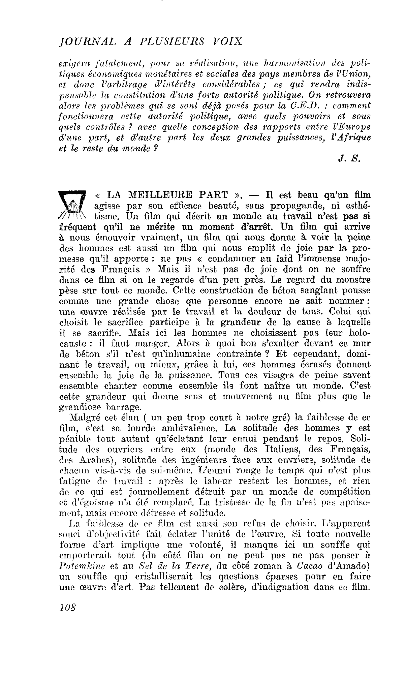 « LA MEILLEURE PART »