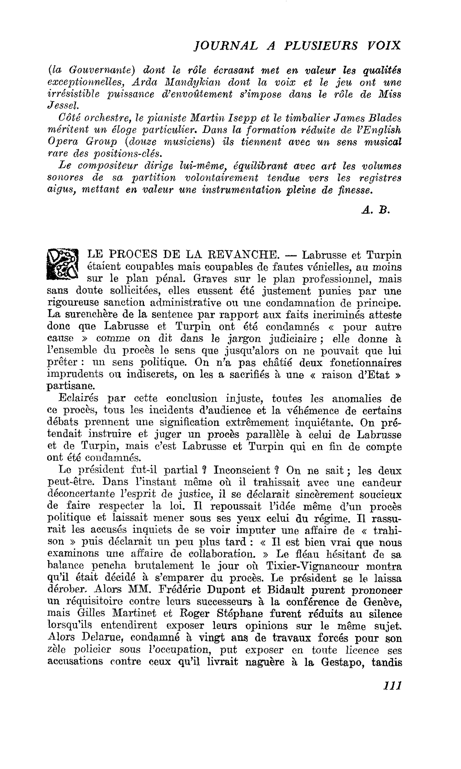 LE PROCES DE LA REVANCHE