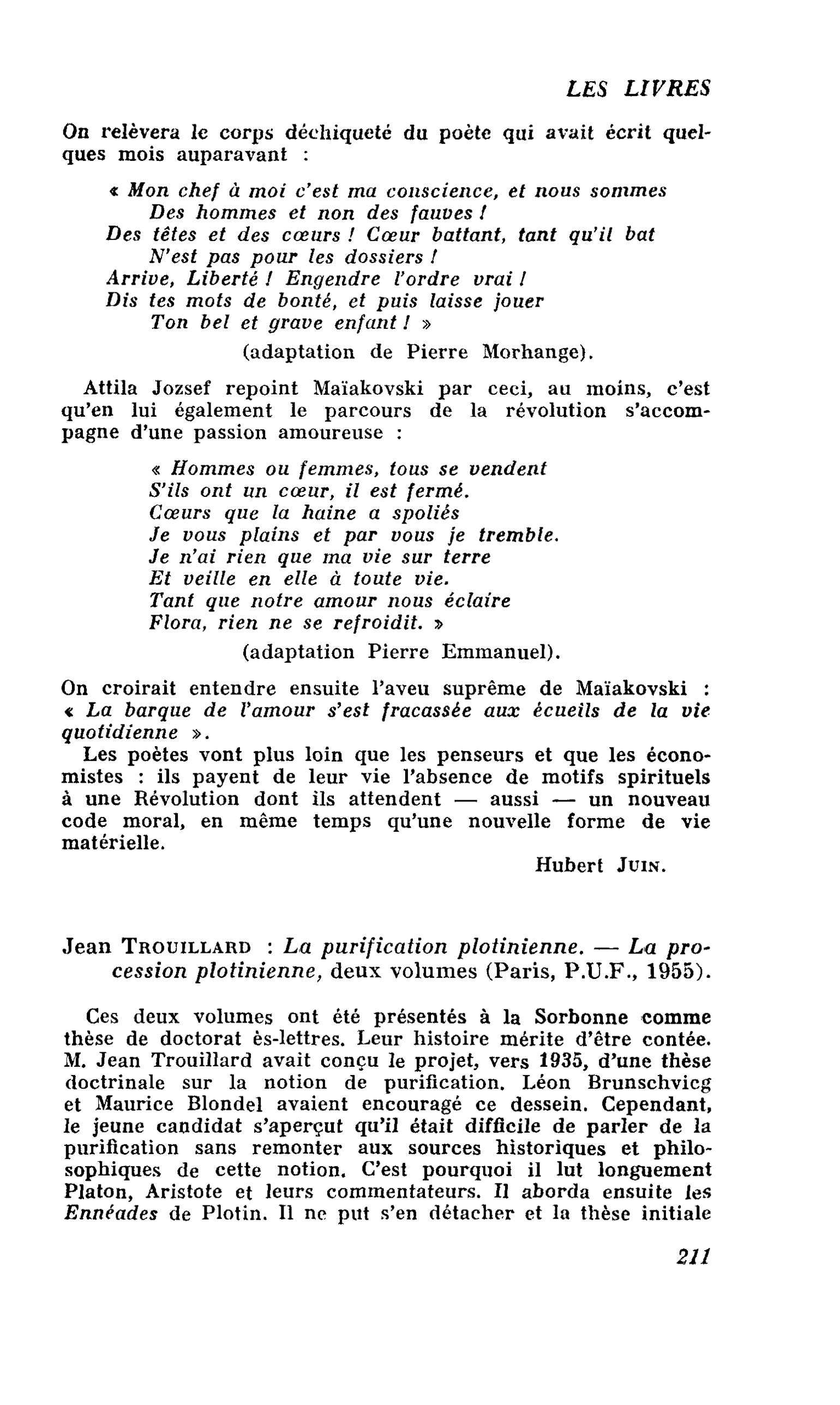 Jean Trouillard : La purification plotinienne. ? La procession plotinienne, deux volumes