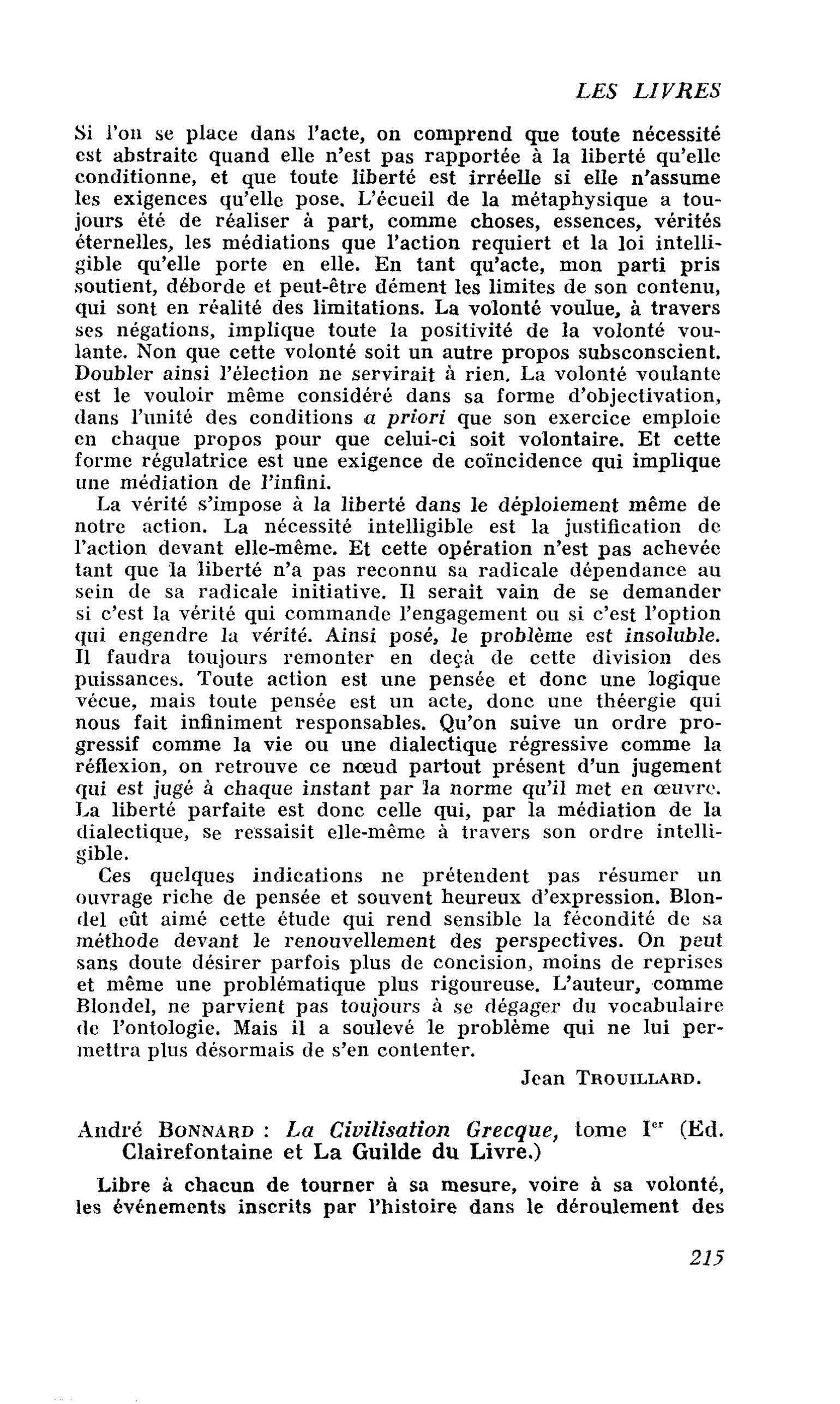 André Bonnard : La Civilisation Grecque, tome Ier