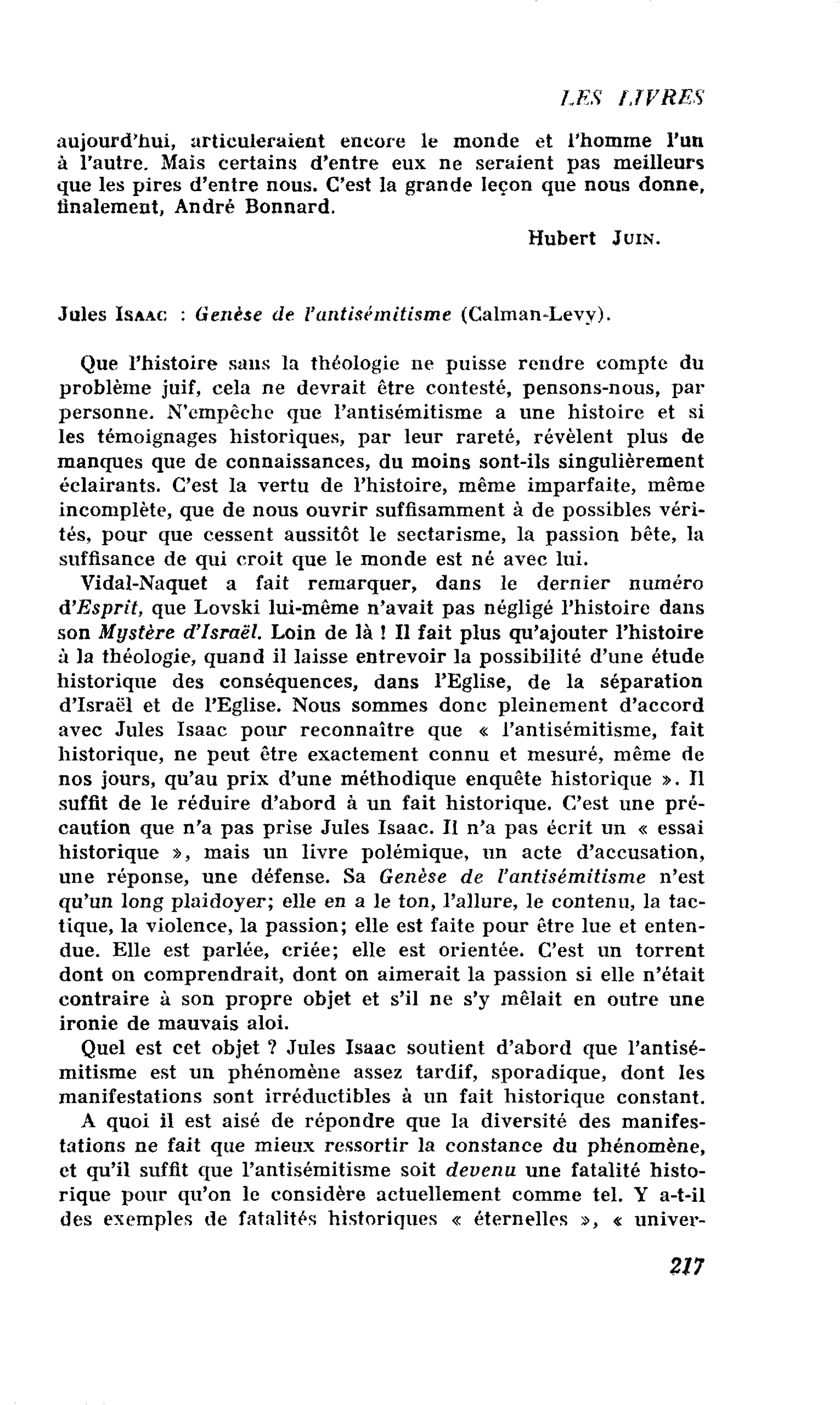 Jules Isaac : Genèse de l’antisémitisme