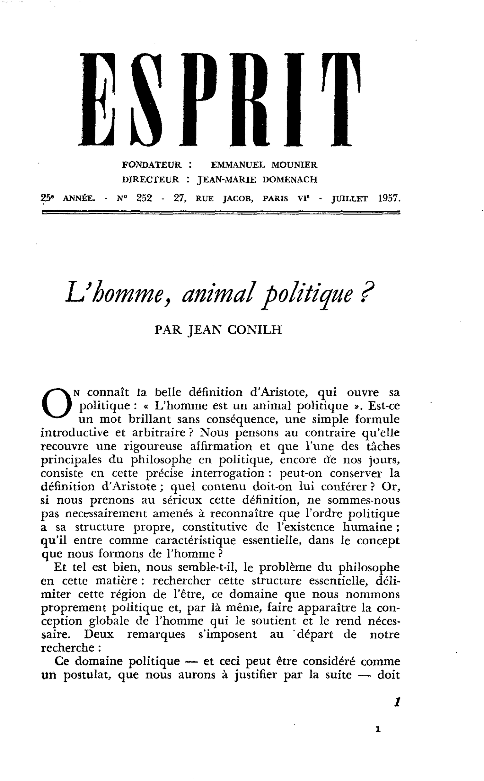 L’homme, animal politique ?