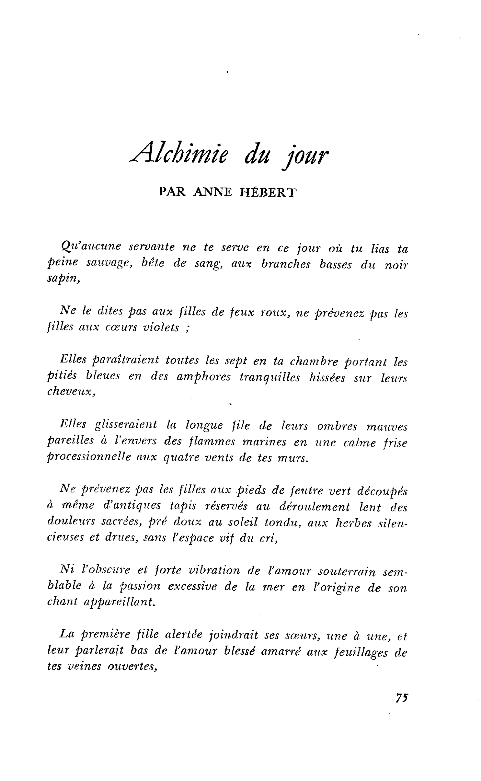 Alchimie du jour