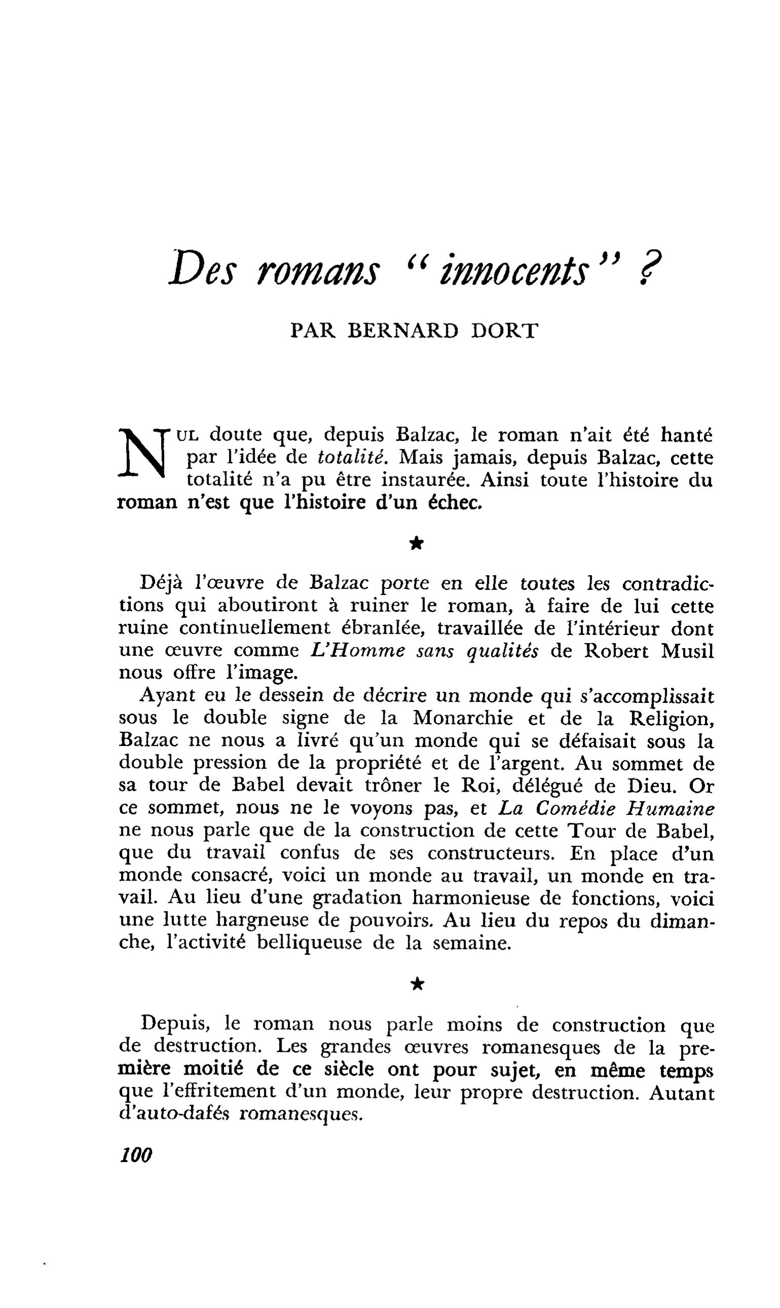 Des romans « innocents » ?