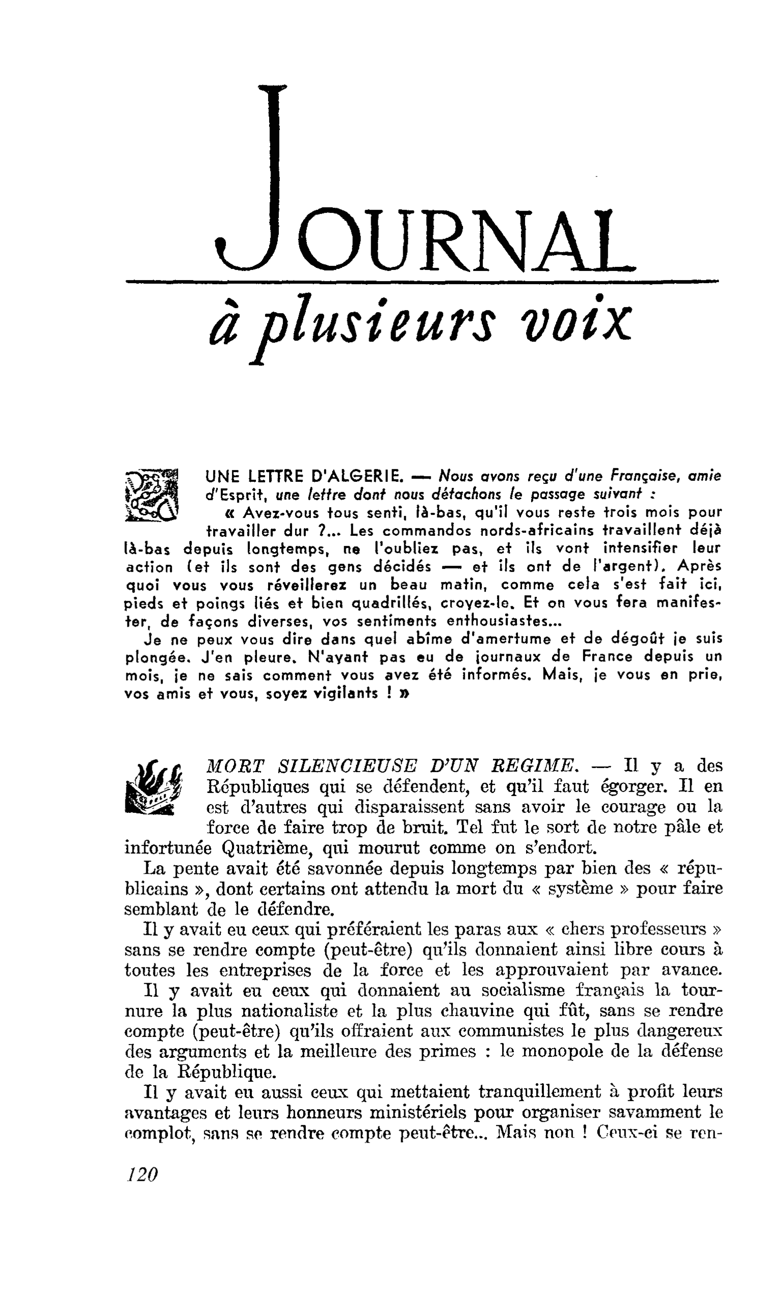 Une lettre d’Algérie