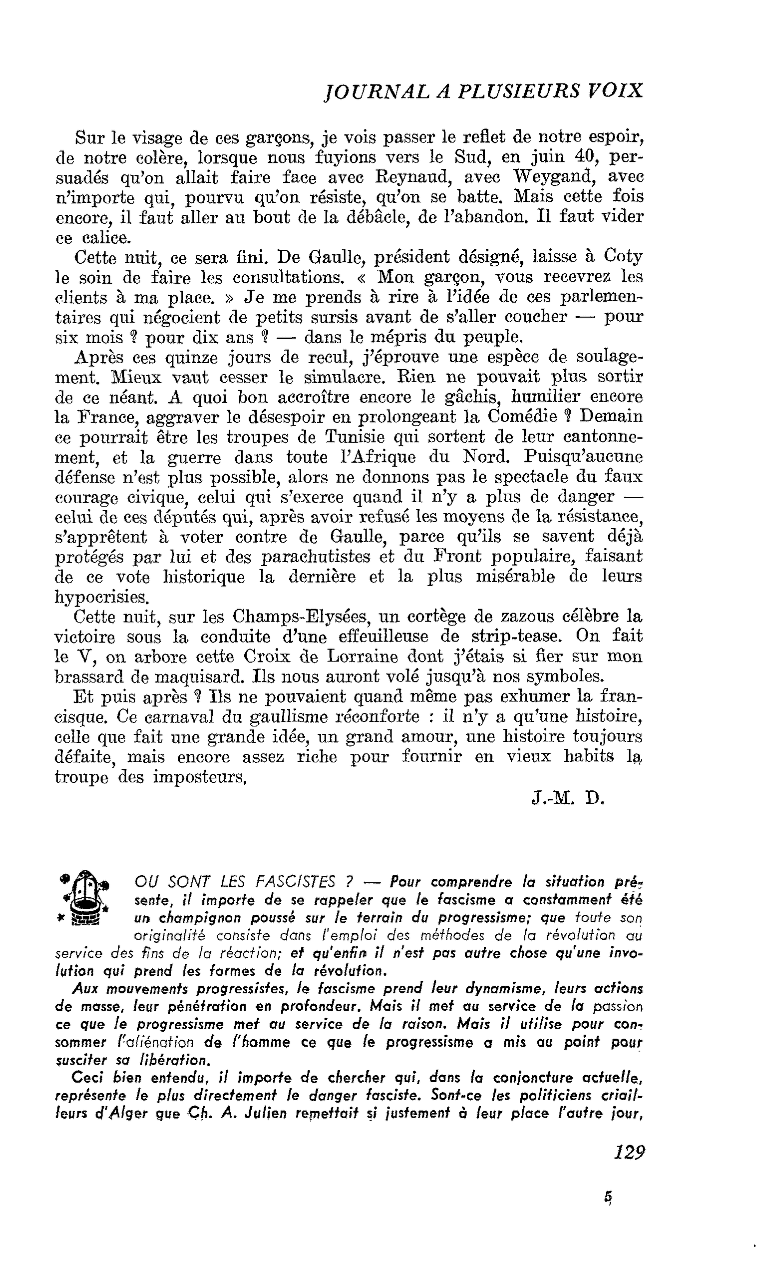 OU SONT LES FASCISTES ?