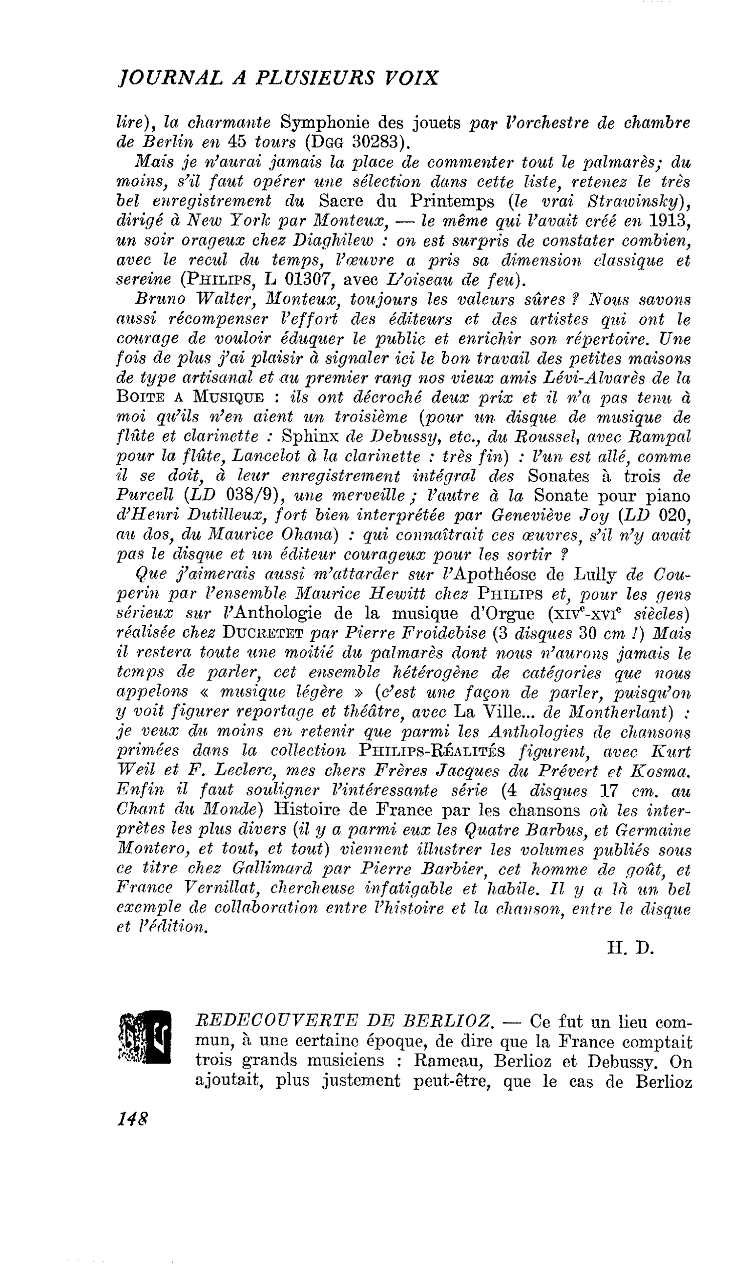 REDECOUVERTE DE BERLIOZ