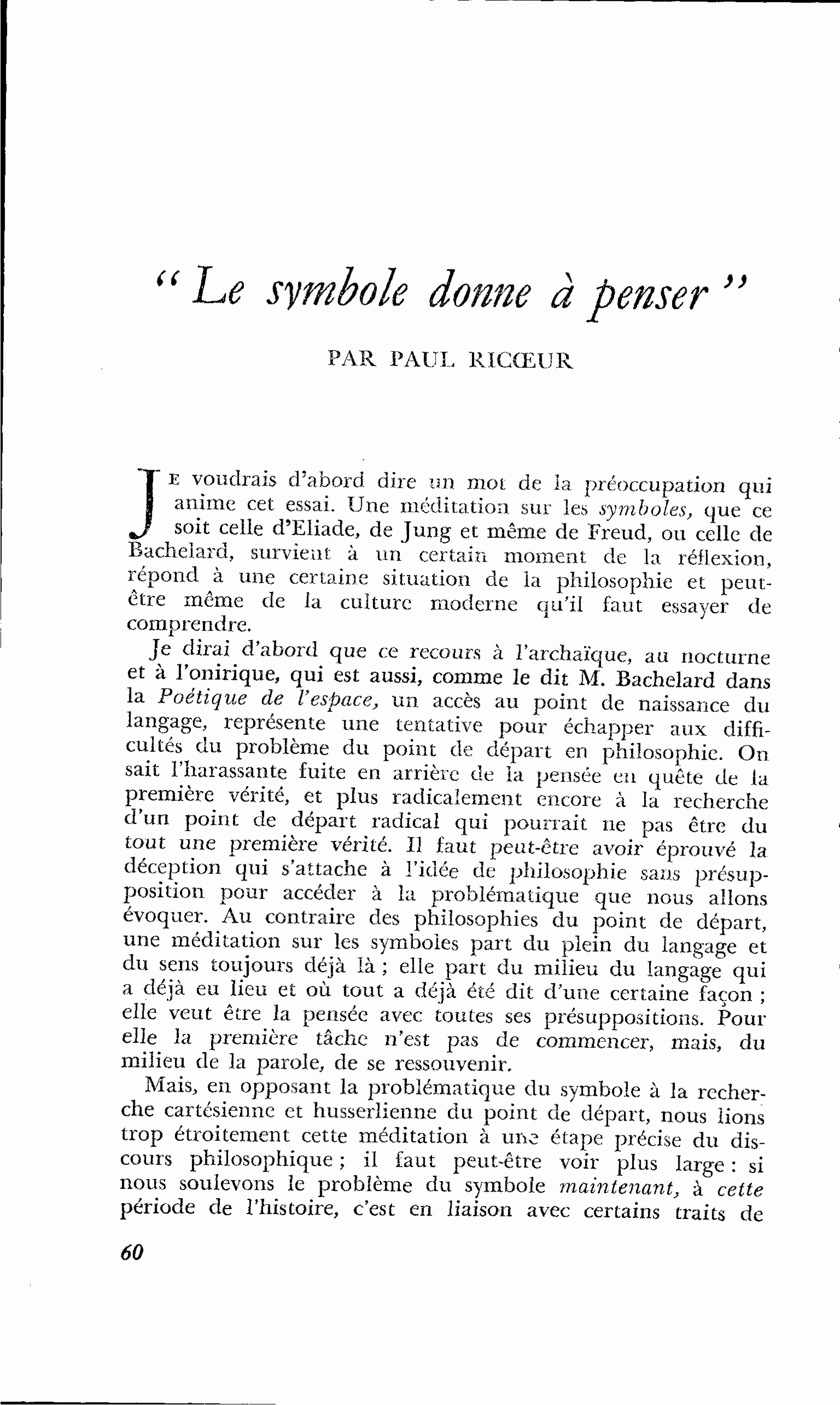 « Le symbole donne à penser »