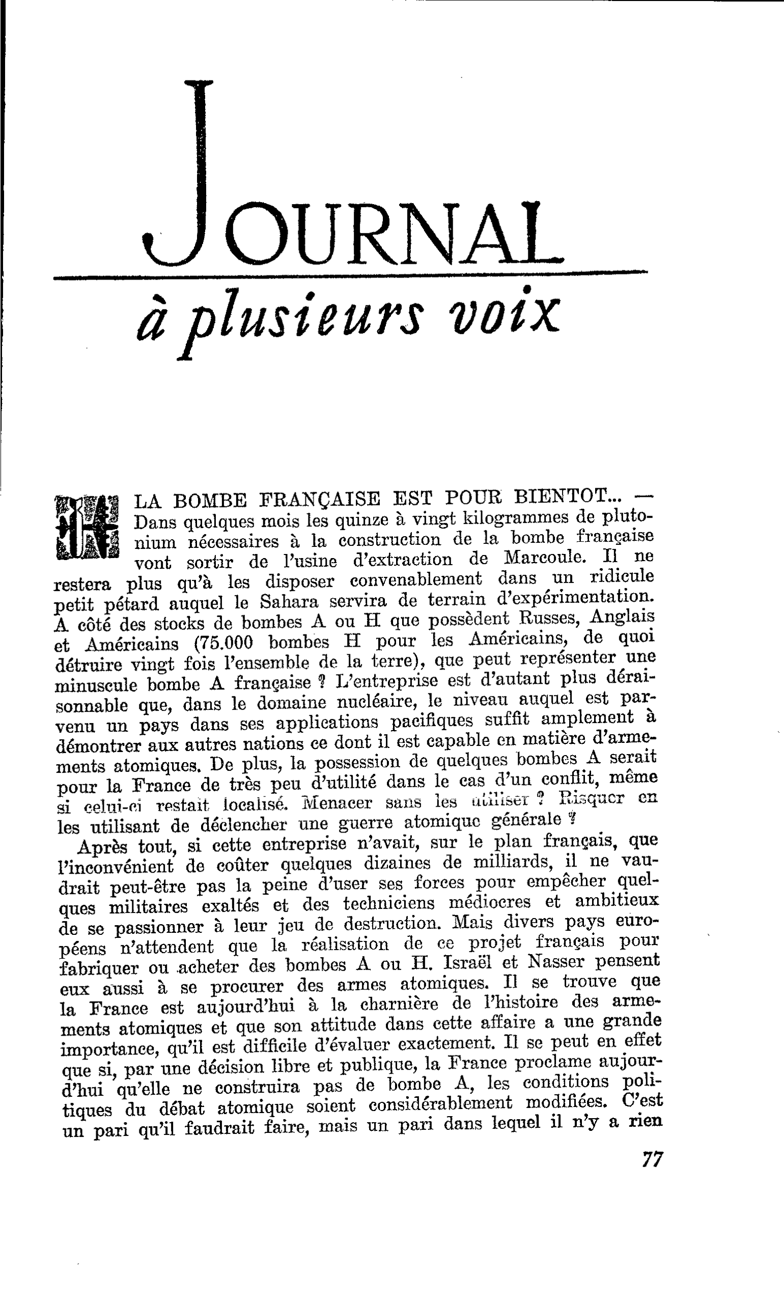 LA BOMBE FRANÇAISE EST POUR BIENTOT