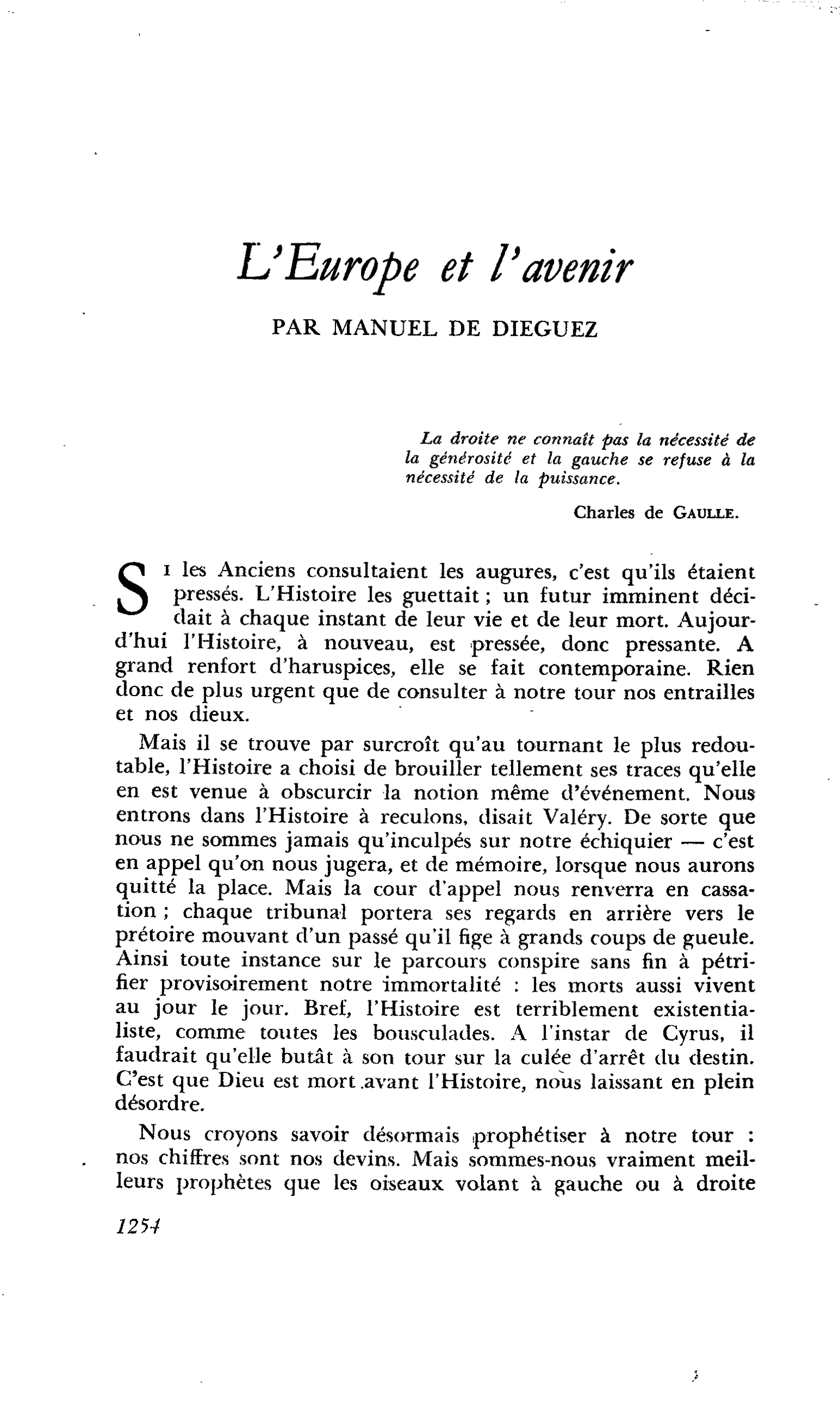 L’Europe et l’avenir