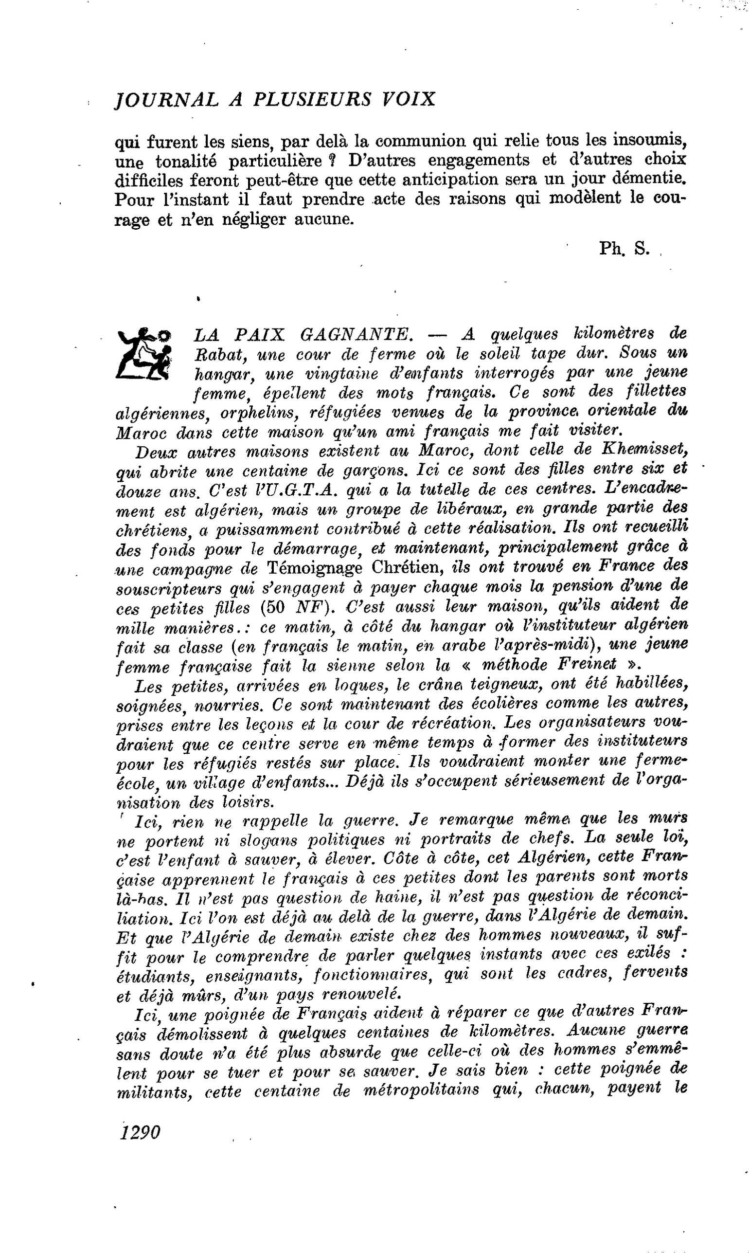 LA PAIX GAGNANTE