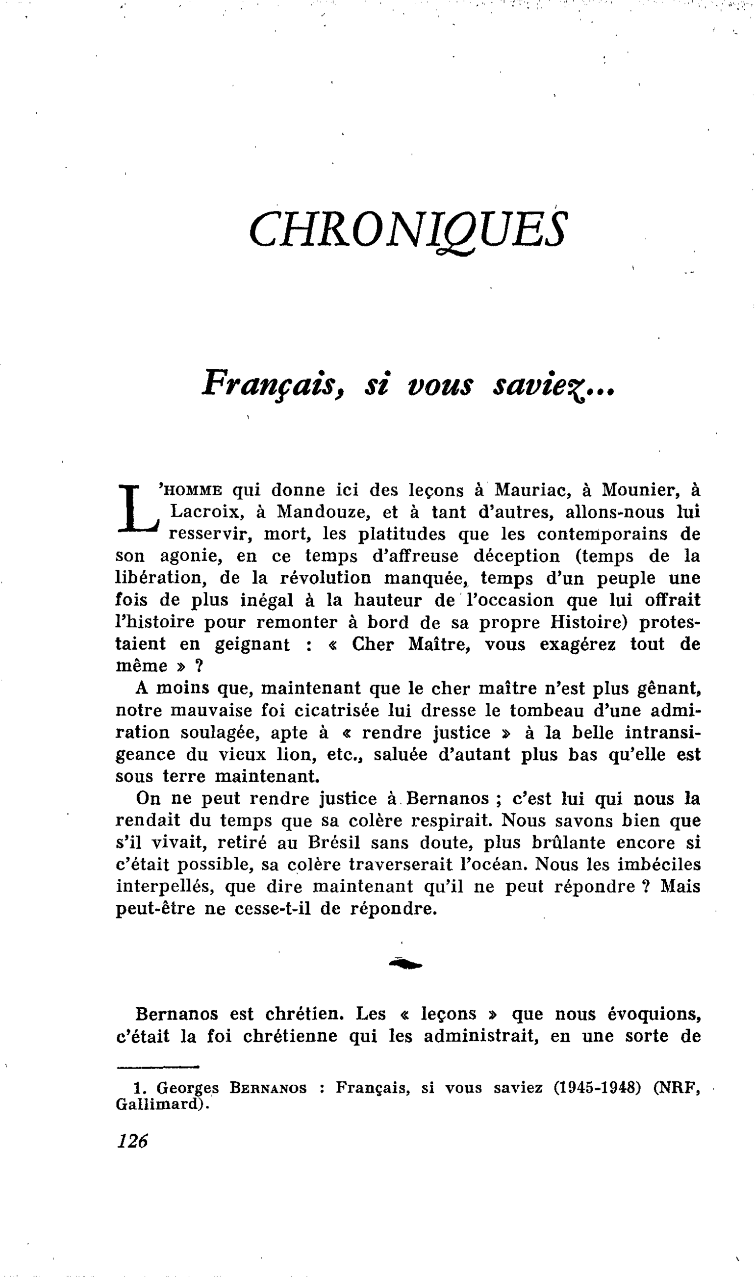 Français, si vous saviez