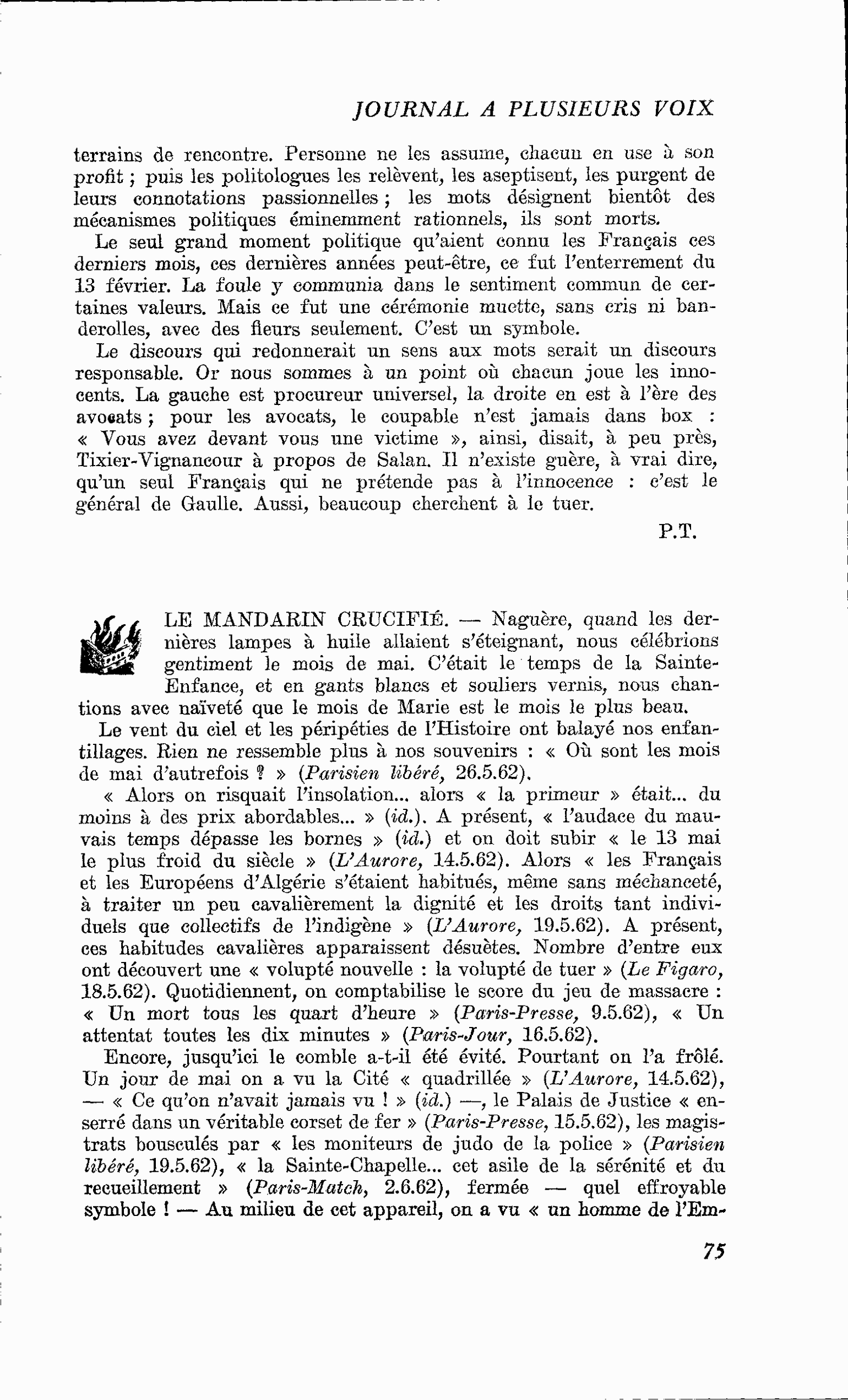 LE MANDARIN CRUCIFIÉ