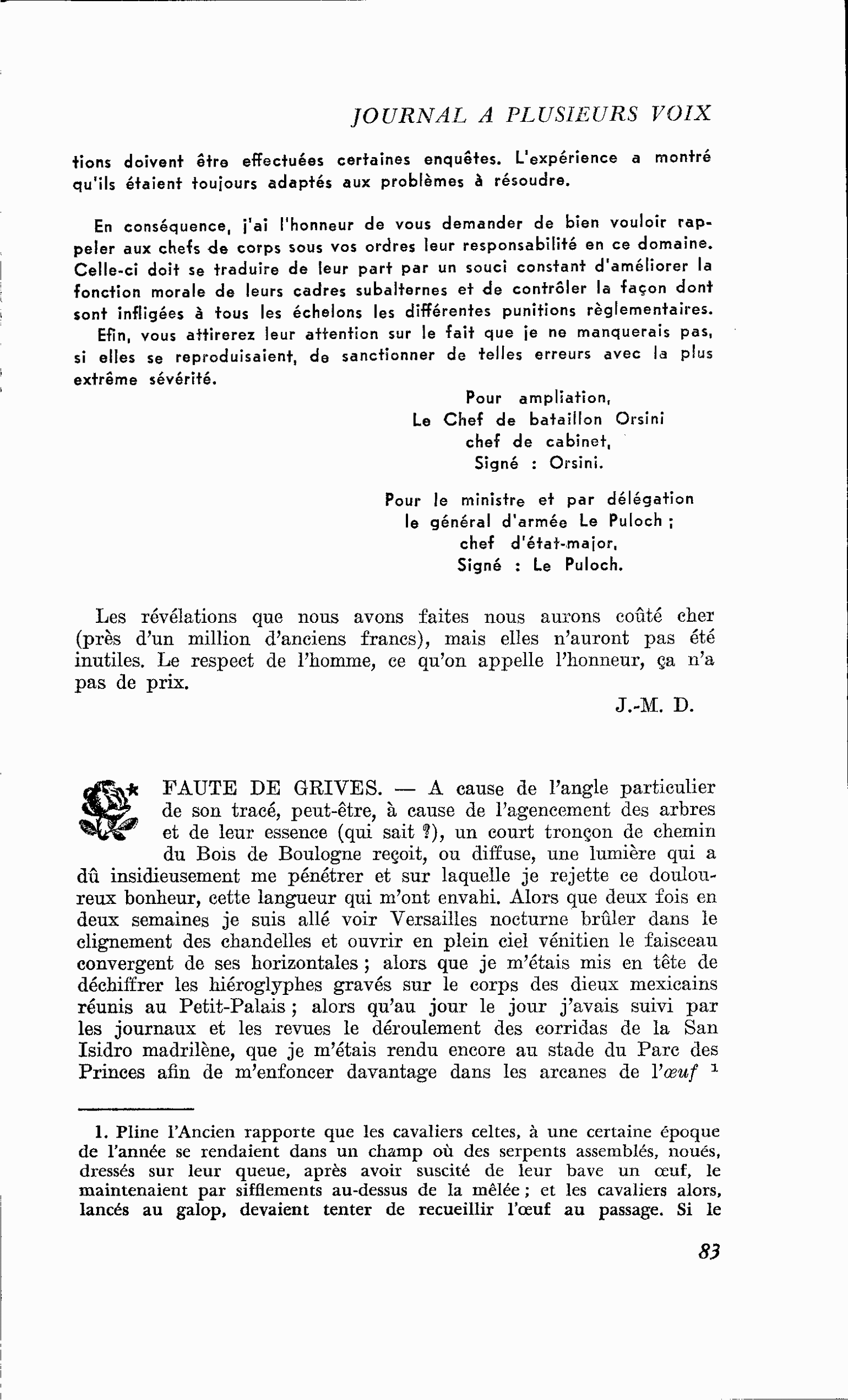 FAUTE DE GRIVES